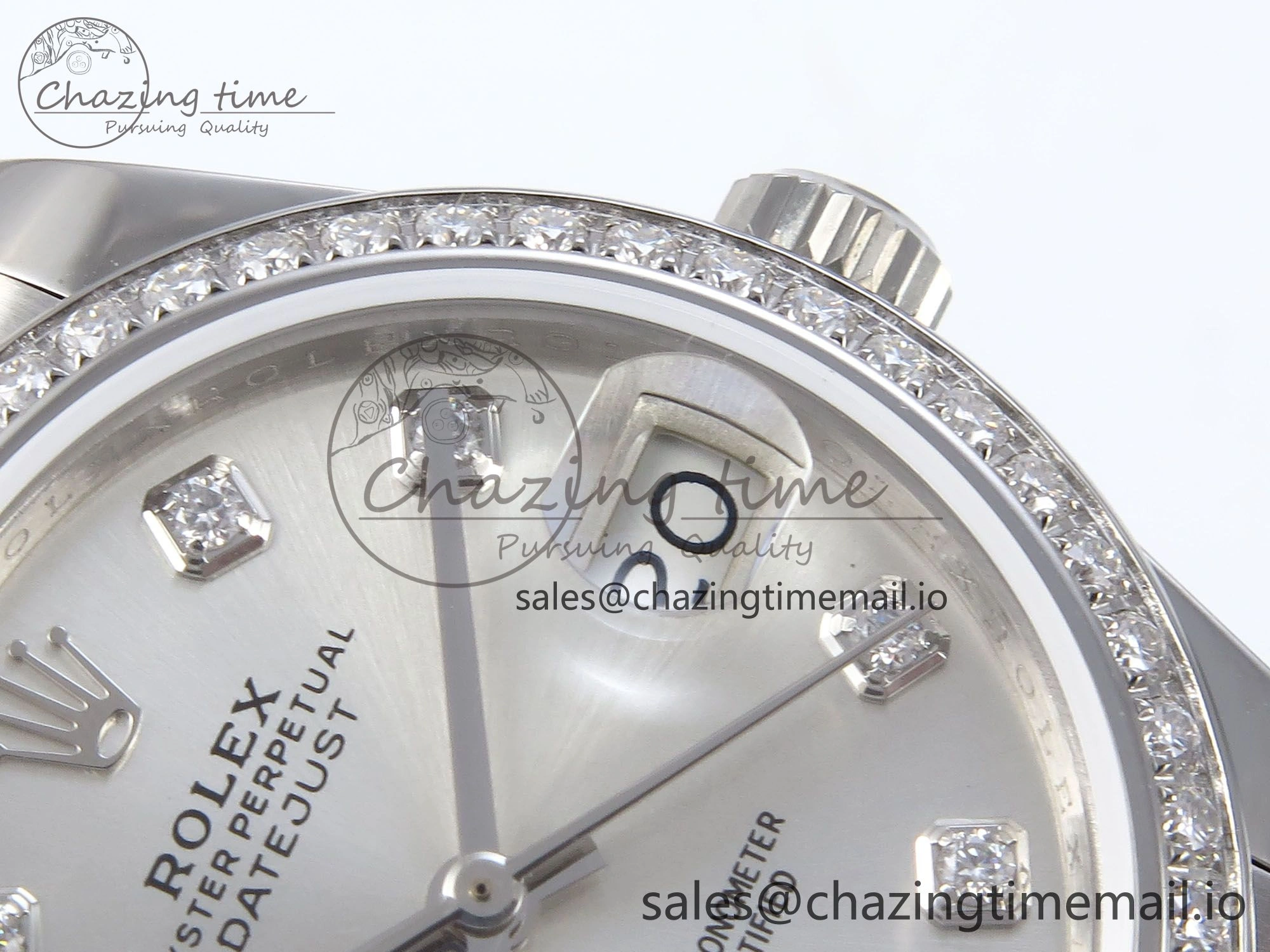 DateJust 31 278384RBR JARF 1:1 Best Edition 904L Steel Silver Diamonds Dial on SS Jubilee Bracelet HZ2236
