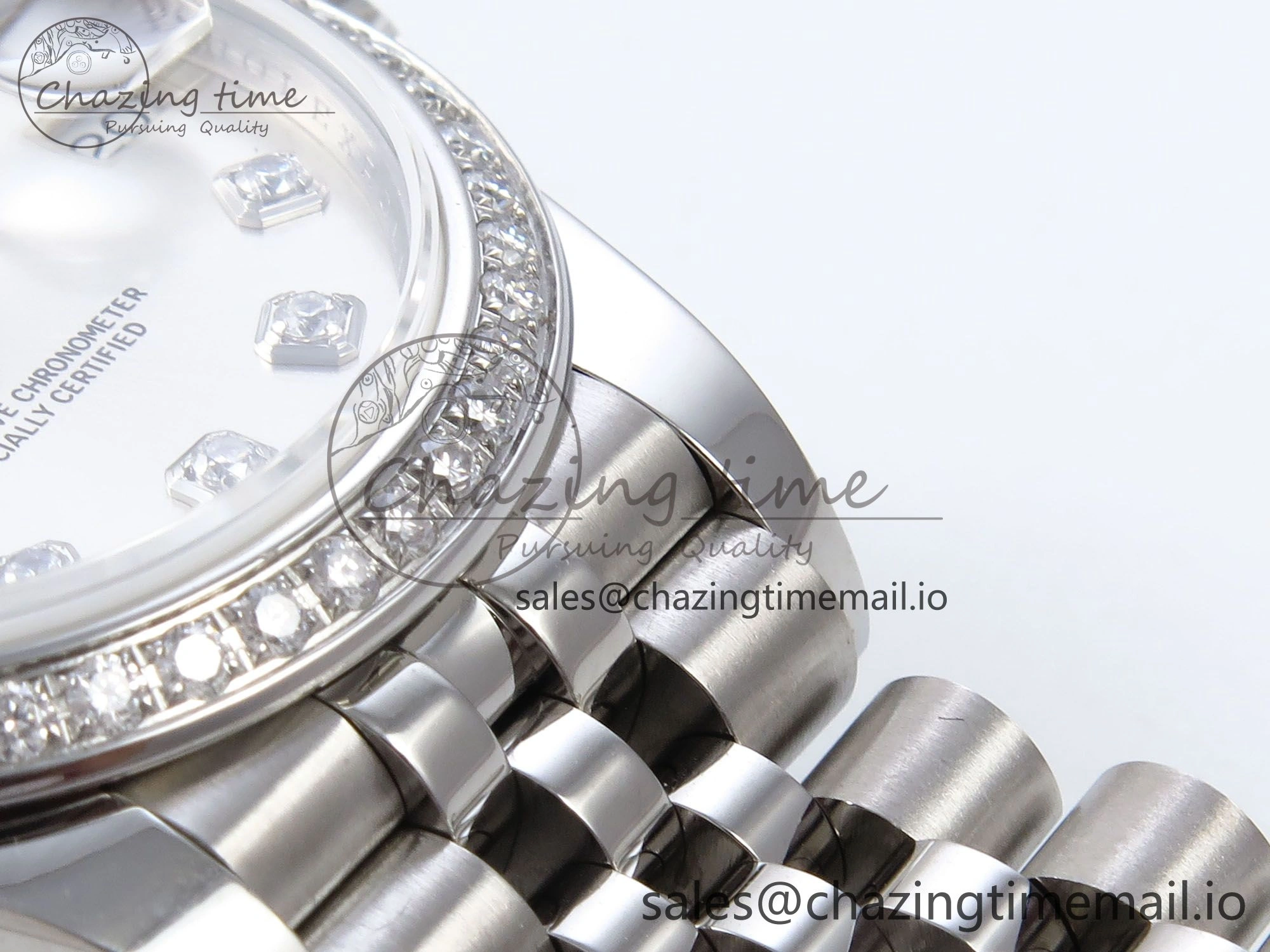 DateJust 31 278384RBR JARF 1:1 Best Edition 904L Steel Silver Diamonds Dial on SS Jubilee Bracelet HZ2236