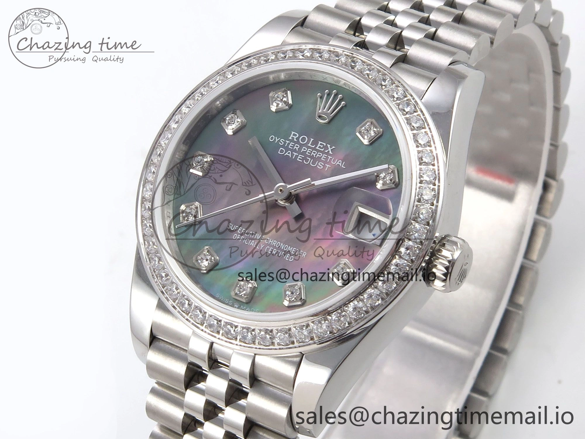 DateJust 31 278384RBR SS GMF 1:1 Best Edition 904L Steel Meteorite Diamonds Dial on Jubilee Bracelet A2824