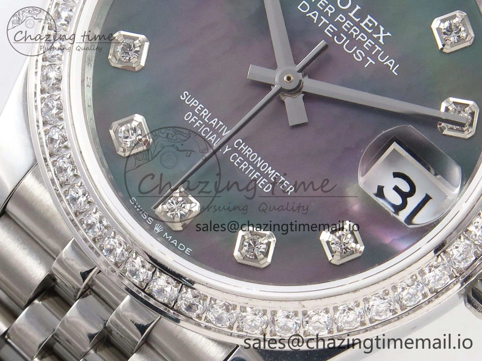 DateJust 31 278384RBR SS GMF 1:1 Best Edition 904L Steel Meteorite Diamonds Dial on Jubilee Bracelet A2824
