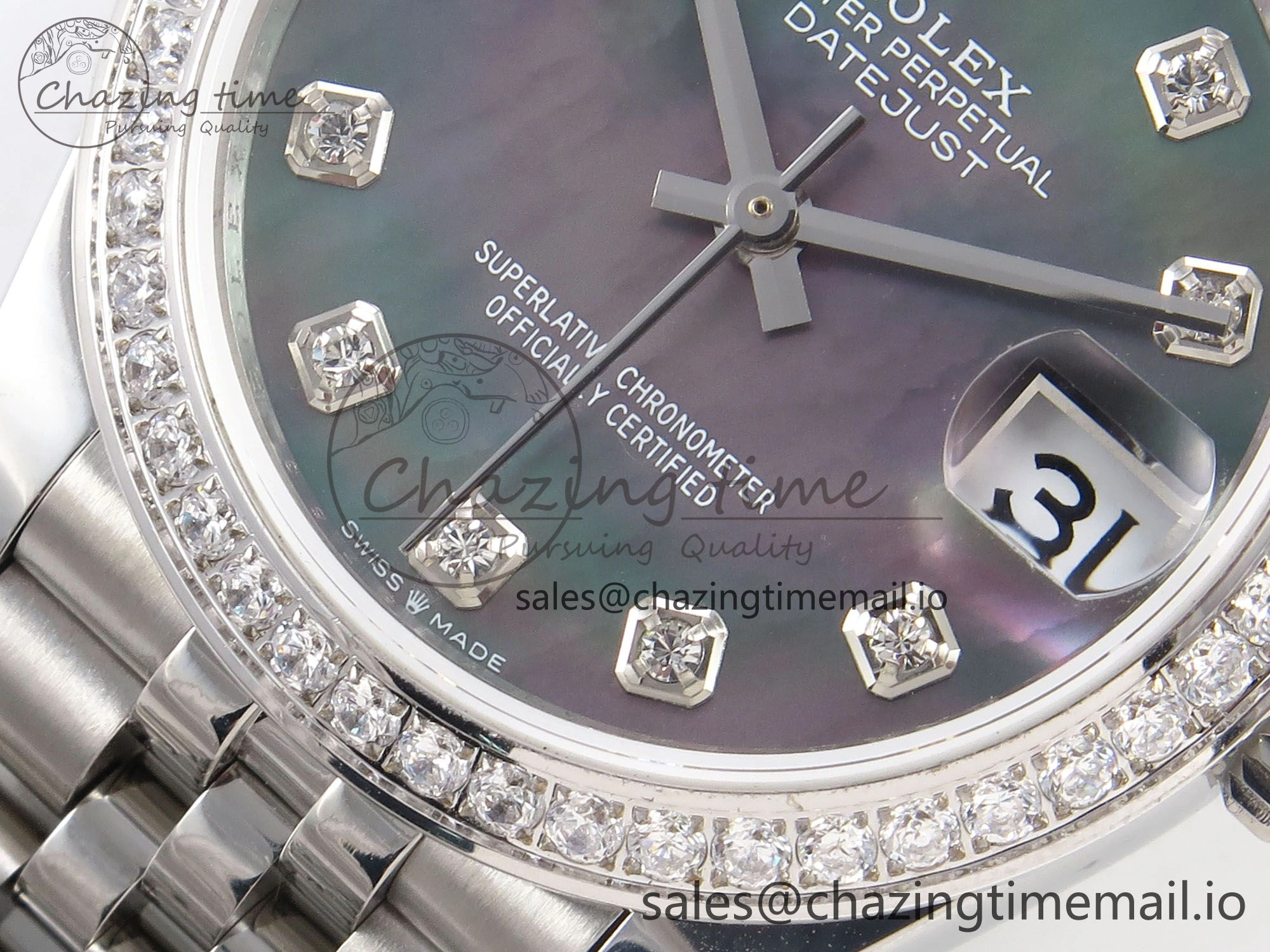 DateJust 31 278384RBR SS GMF 1:1 Best Edition 904L Steel Meteorite Diamonds Dial on Jubilee Bracelet A2824