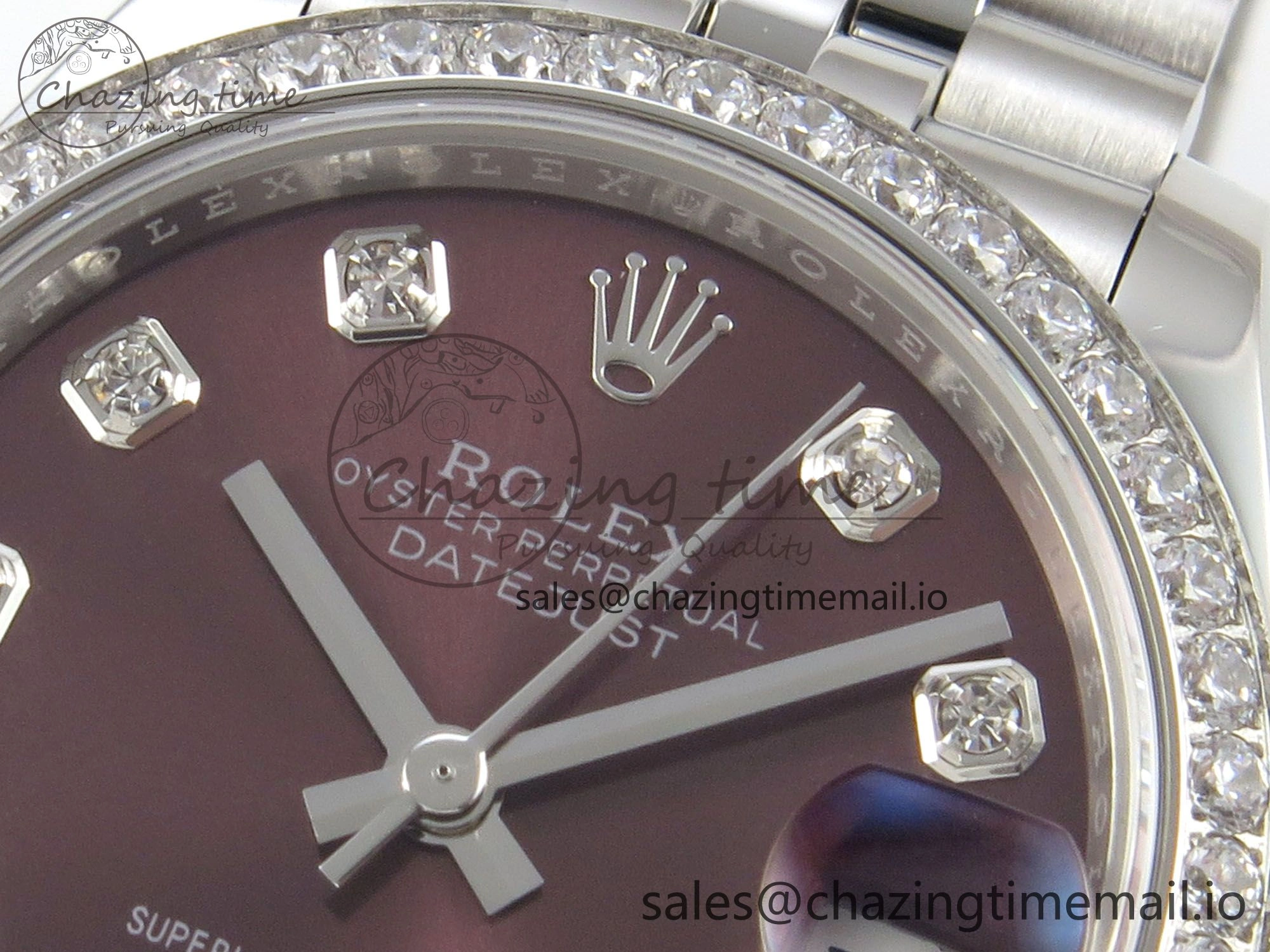 DateJust 31 278384RBR THBF 1:1 Best Edition 904L Steel Brown Diamonds Dial Diamonds Bezel on SS Jubilee Bracelet HZ Cal.2236