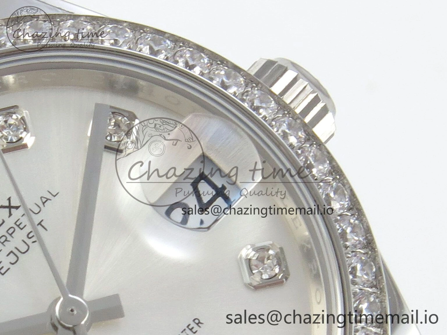 DateJust 31 278384RBR THBF 1:1 Best Edition 904L Steel Silver Diamonds Dial Diamonds Bezel on SS Oyster Bracelet HZ Cal.2236