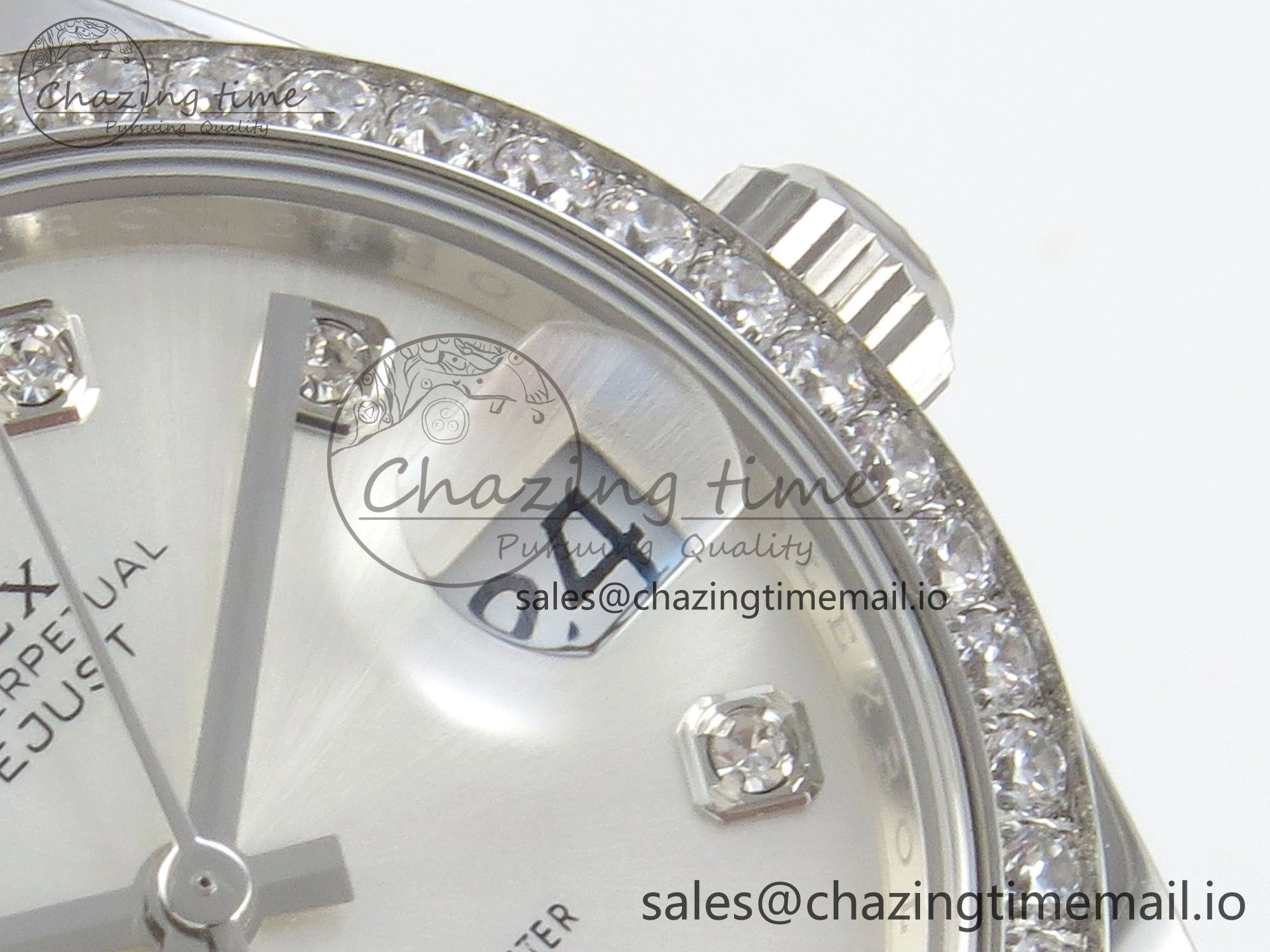 DateJust 31 278384RBR THBF 1:1 Best Edition 904L Steel Silver Diamonds Dial Diamonds Bezel on SS Oyster Bracelet HZ Cal.2236