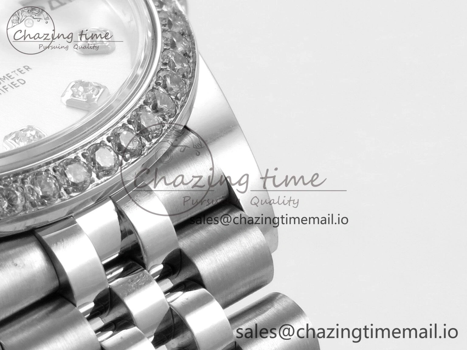 DateJust 31 278384RBR THBF 1:1 Best Edition 904L Steel Silver Diamonds Dial Diamonds Bezel on SS Oyster Bracelet HZ Cal.2236