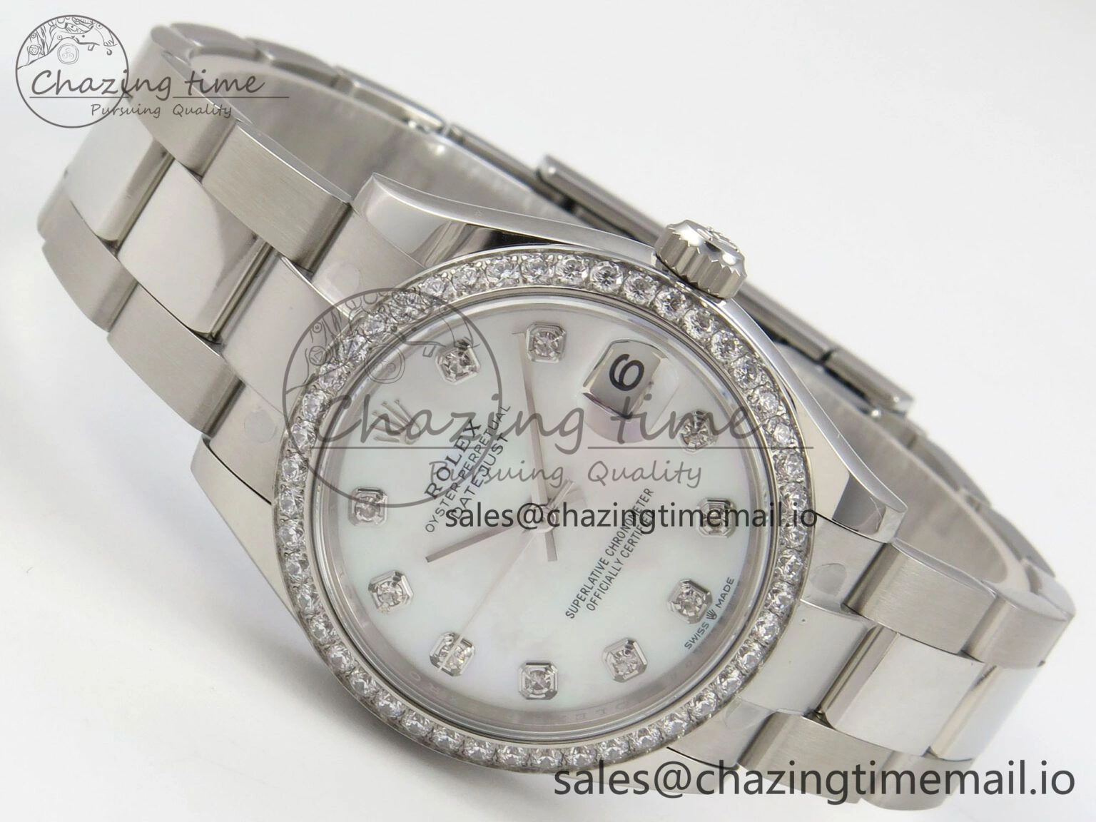 DateJust 31 278384RBR THBF 1:1 Best Edition 904L Steel White MOP Dial Diamonds Bezel on SS Oyster Bracelet HZ Cal.2236