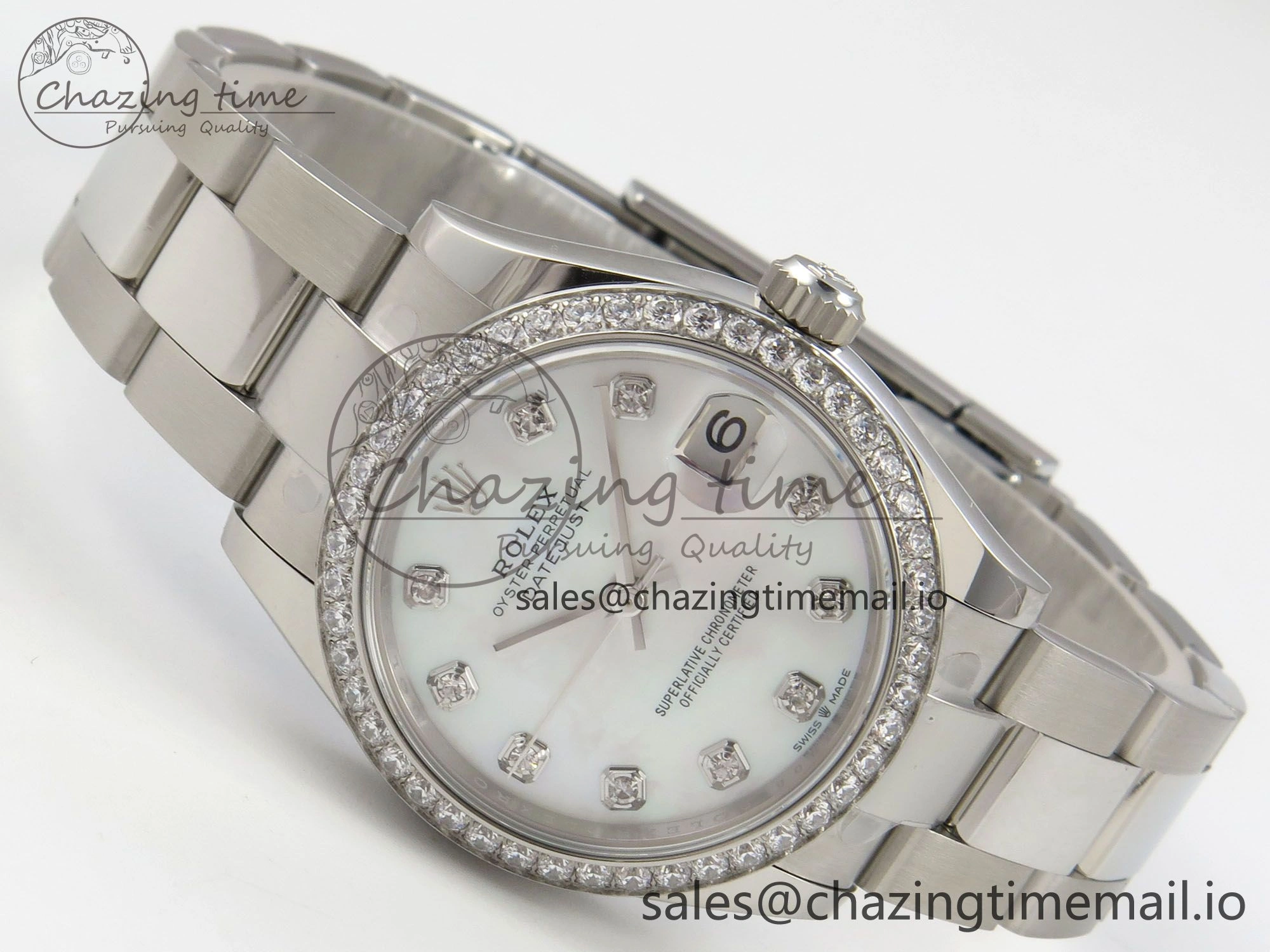 DateJust 31 278384RBR THBF 1:1 Best Edition 904L Steel White MOP Dial Diamonds Bezel on SS Oyster Bracelet HZ Cal.2236