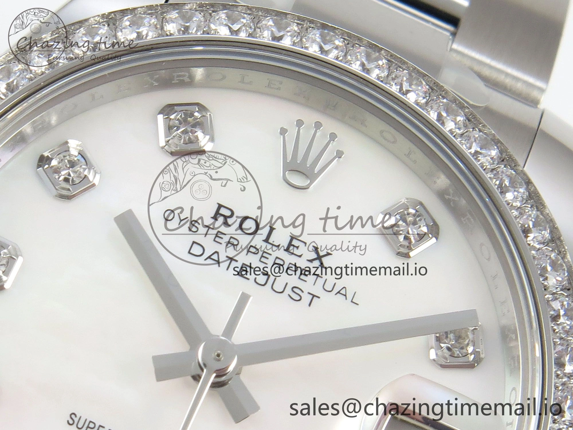 DateJust 31 278384RBR THBF 1:1 Best Edition 904L Steel White MOP Dial Diamonds Bezel on SS Oyster Bracelet HZ Cal.2236