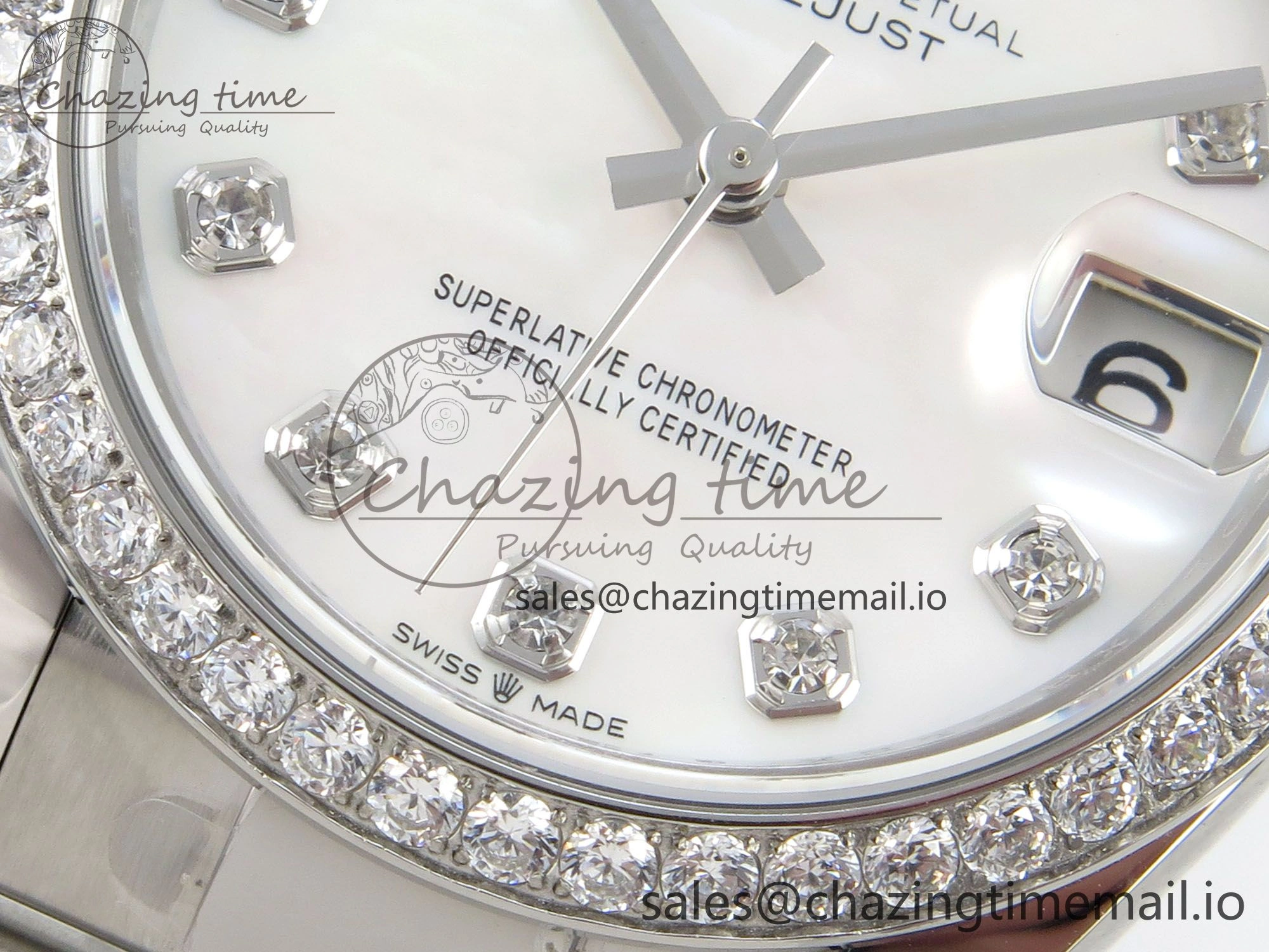 DateJust 31 278384RBR THBF 1:1 Best Edition 904L Steel White MOP Dial Diamonds Bezel on SS Oyster Bracelet HZ Cal.2236