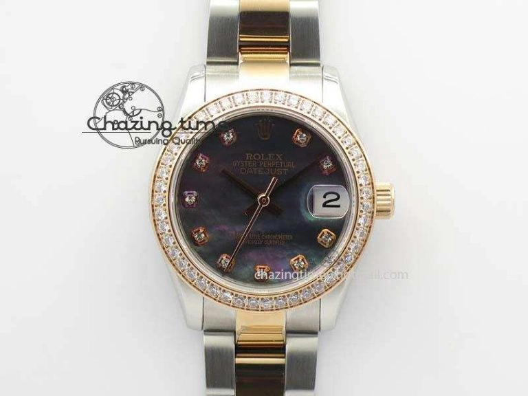 DateJust 31mm SS RG BP-Maker Best Edition MOP Diamond Markers Dial On SS RG Bracelet A2824 V2