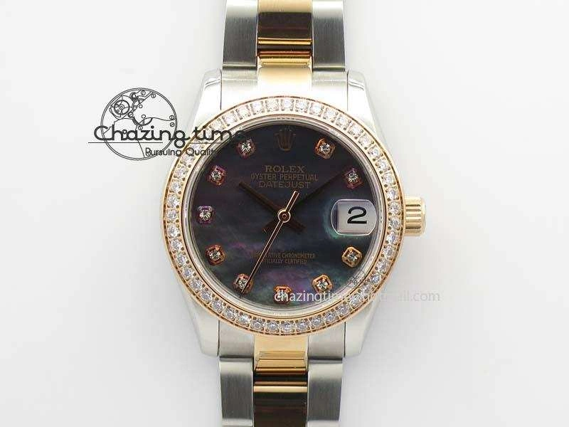 DateJust 31mm SS RG BP-Maker Best Edition MOP Diamond Markers Dial On SS RG Bracelet A2824 V2