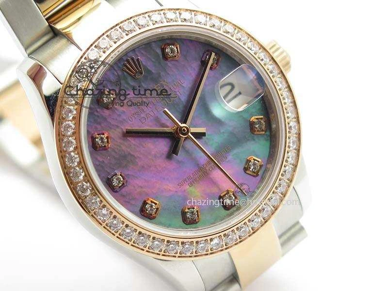 DateJust 31mm SS RG BP-Maker Best Edition MOP Diamond Markers Dial On SS RG Bracelet A2824 V2