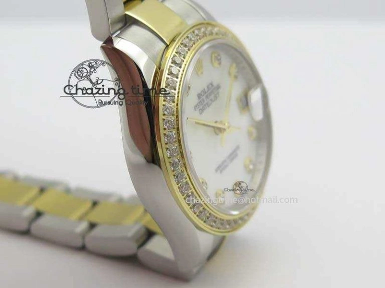 DateJust 31mm SS YG BP-Maker Best Edition Diamond Bezel White MOP Dial On SS YG Bracelet A2824 V2