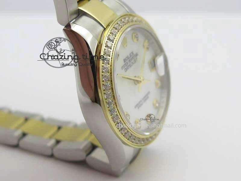 DateJust 31mm SS YG BP-Maker Best Edition Diamond Bezel White MOP Dial On SS YG Bracelet A2824 V2