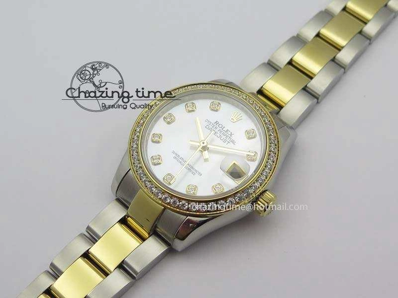 DateJust 31mm SS YG BP-Maker Best Edition Diamond Bezel White MOP Dial On SS YG Bracelet A2824 V2
