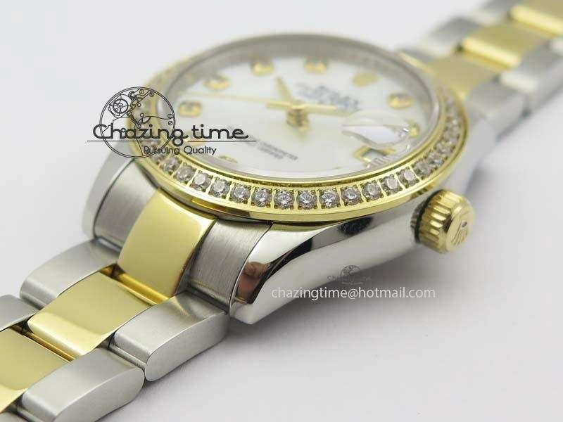DateJust 31mm SS YG BP-Maker Best Edition Diamond Bezel White MOP Dial On SS YG Bracelet A2824 V2