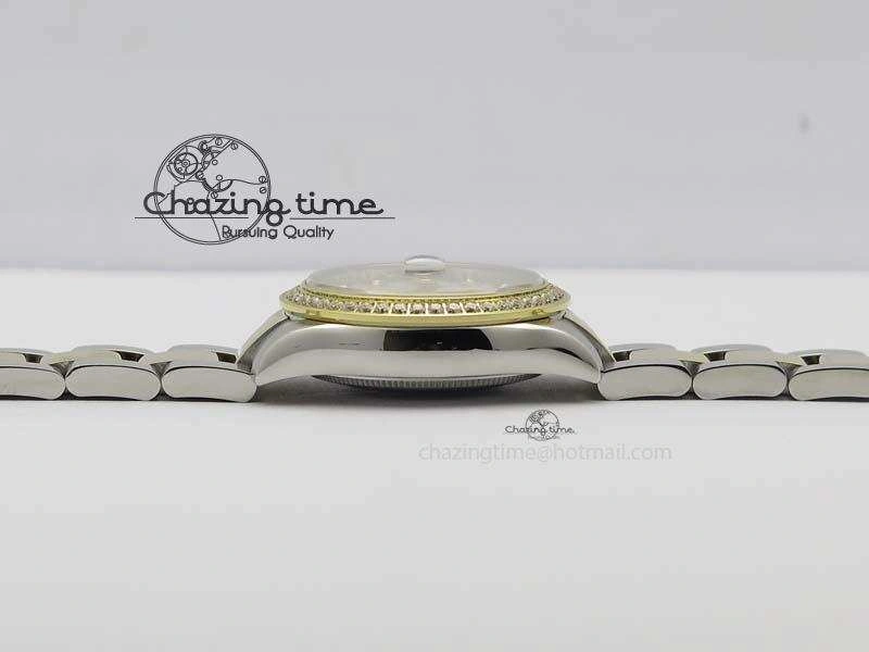 DateJust 31mm SS YG BP-Maker Best Edition Diamond Bezel White MOP Dial On SS YG Bracelet A2824 V2