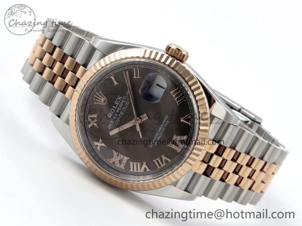 DateJust 36 126231 APF 1:1 Best Edition 904L Steel Brown Diamond Roman Dial on Jubilee Bracelet VR3235