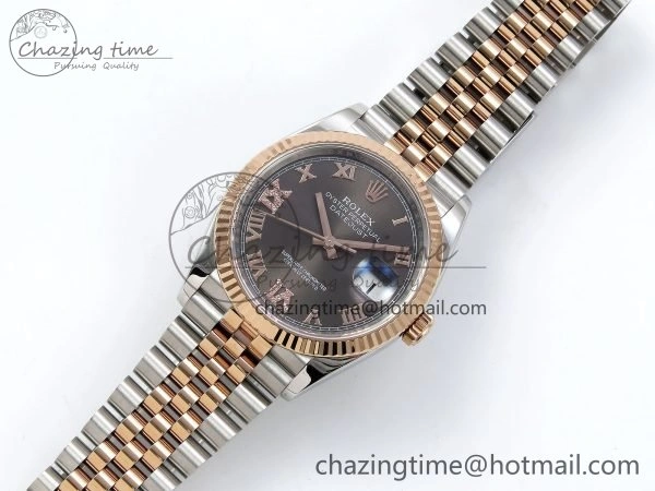 DateJust 36 126231 APF 1:1 Best Edition 904L Steel Brown Diamond Roman Dial on Jubilee Bracelet VR3235