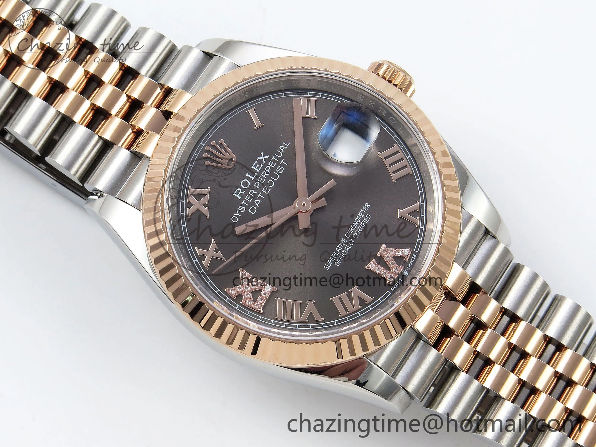 DateJust 36 126231 APF 1:1 Best Edition 904L Steel Brown Diamond Roman Dial on Jubilee Bracelet VR3235