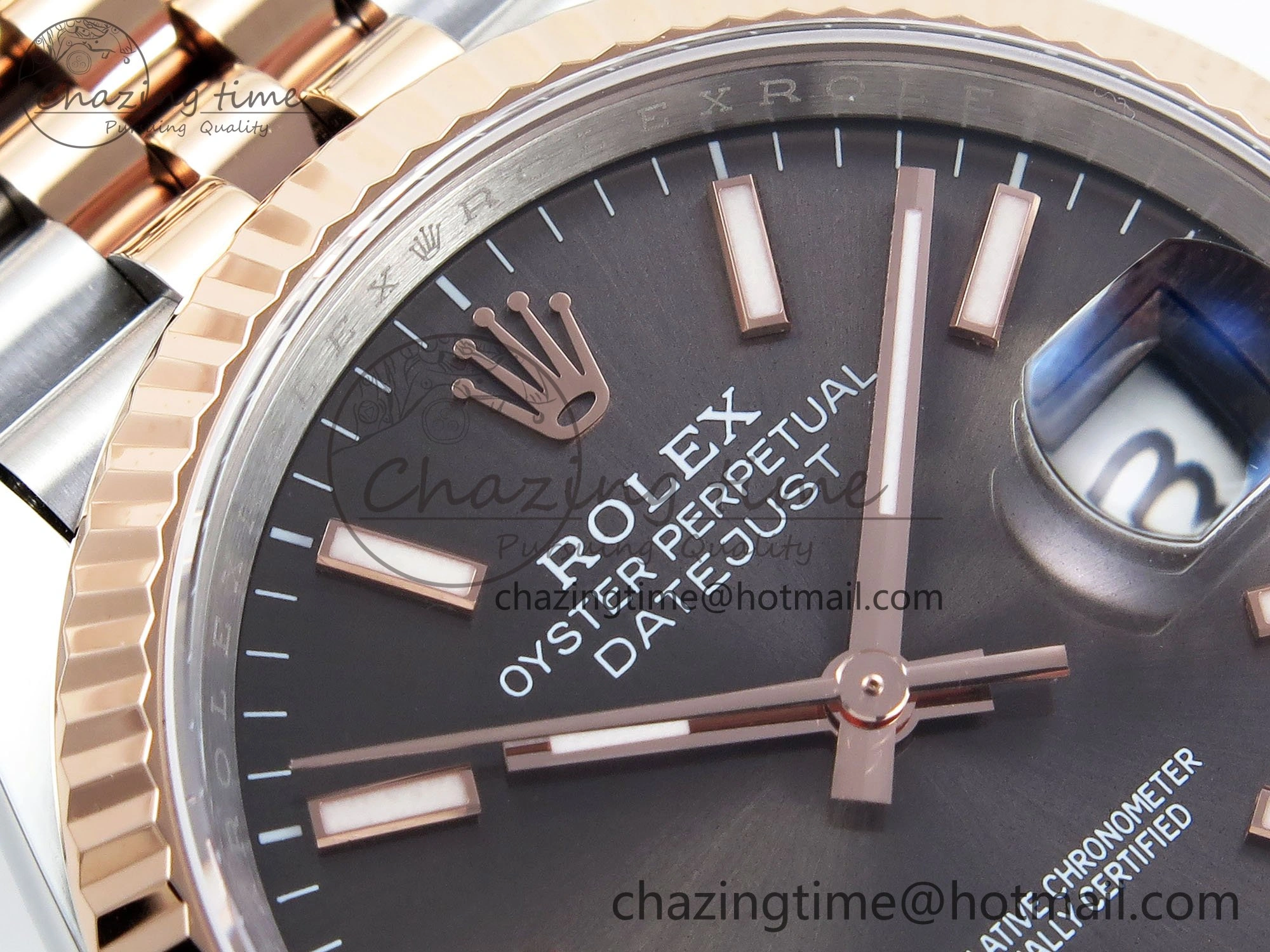 DateJust 36 126231 APF 1:1 Best Edition 904L Steel Brown Sitck Dial on SS RG Jubilee Bracelet VR3235