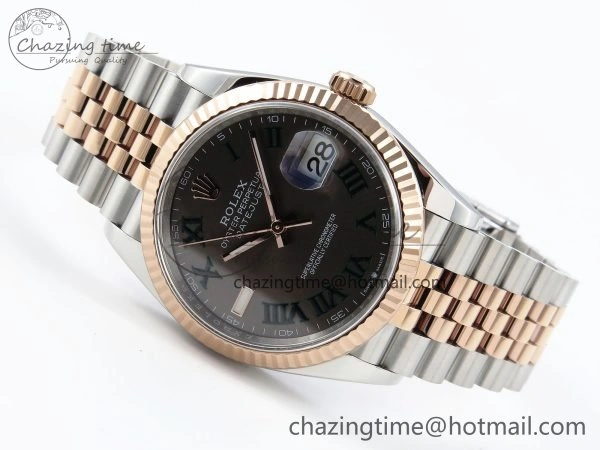 DateJust 36 126231 APF 1:1 Best Edition 904L Steel Gray Dial Green Roman on SS RG Jubilee Bracelet VR3235