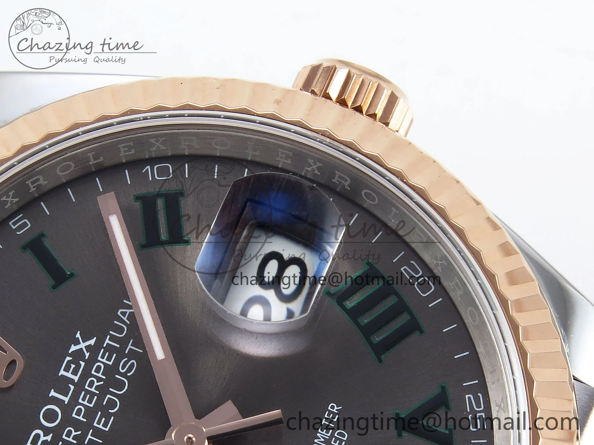 DateJust 36 126231 APF 1:1 Best Edition 904L Steel Gray Dial Green Roman on SS RG Jubilee Bracelet VR3235