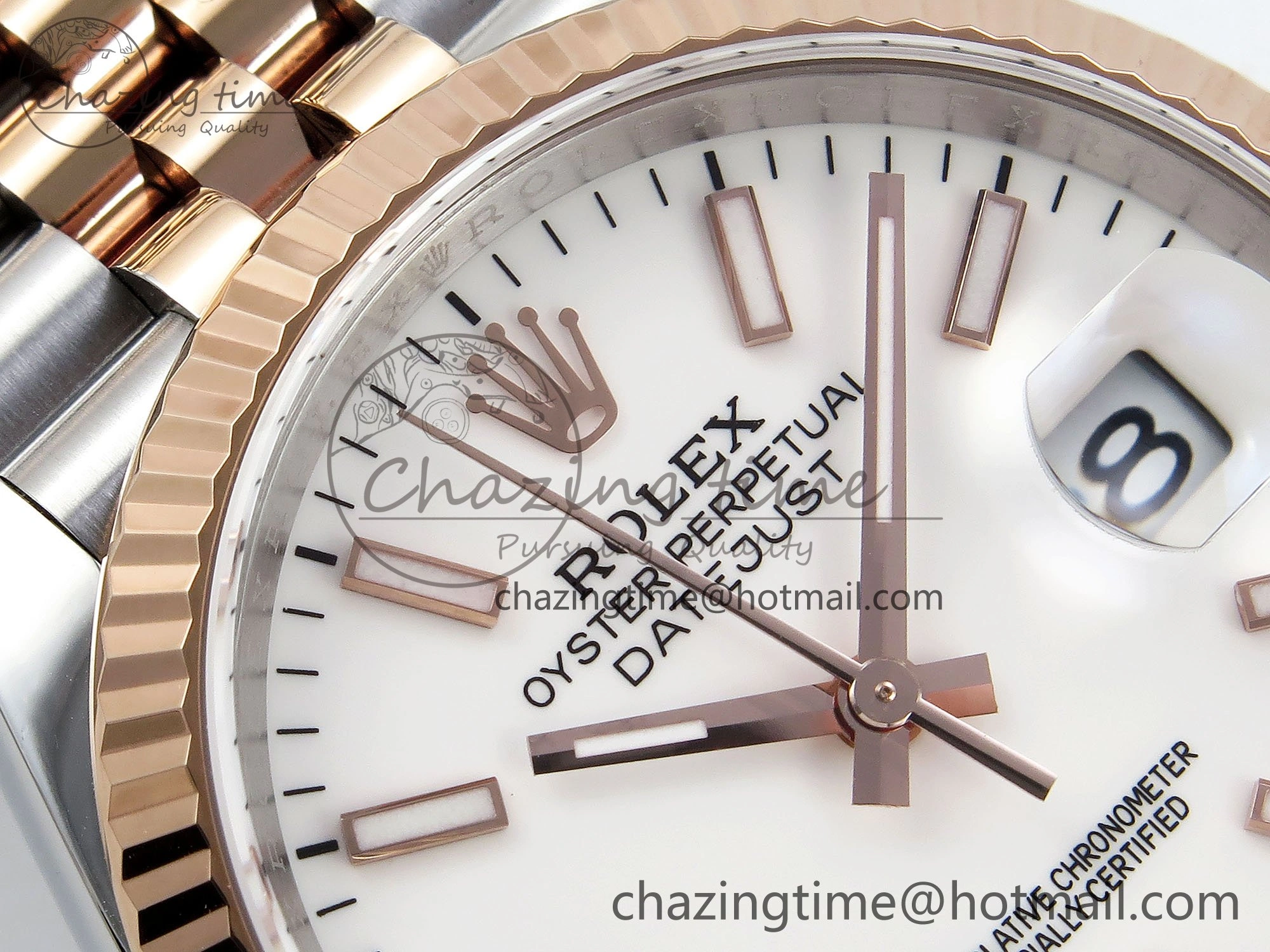 DateJust 36 126231 APF 1:1 Best Edition 904L Steel White Sitck Dial on SS RG Jubilee Bracelet VR3235