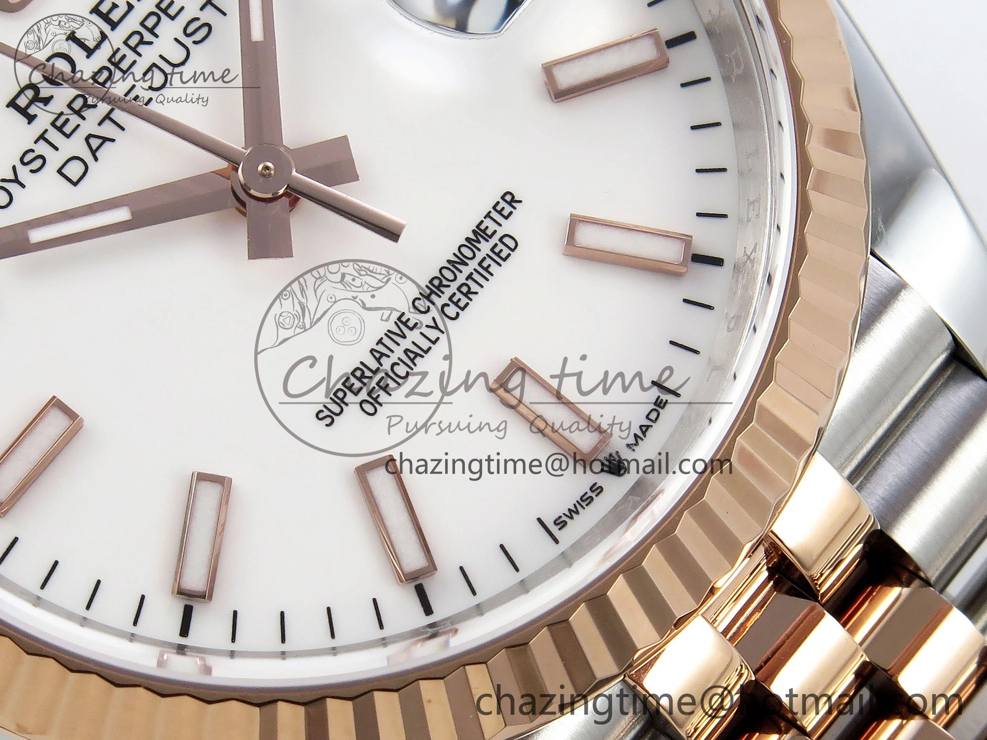 DateJust 36 126231 APF 1:1 Best Edition 904L Steel White Sitck Dial on SS RG Jubilee Bracelet VR3235