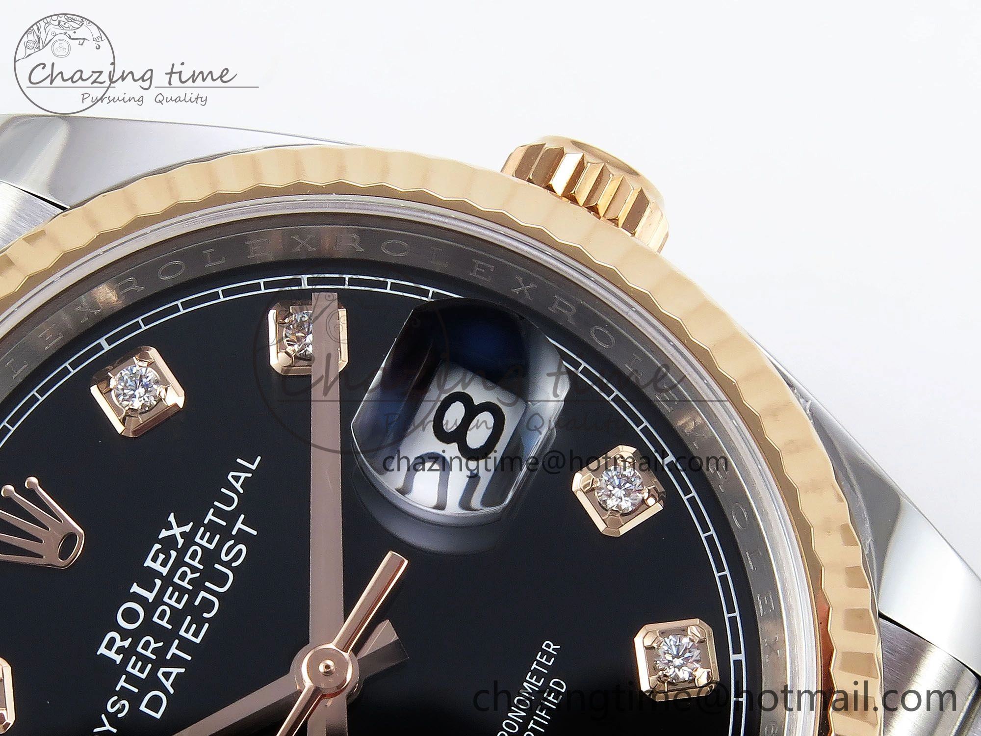 DateJust 36 126231 Clean 1:1 Best Edition 904L Steel Black Diamonds Dial on SS RG Jubilee Bracelet VR3235