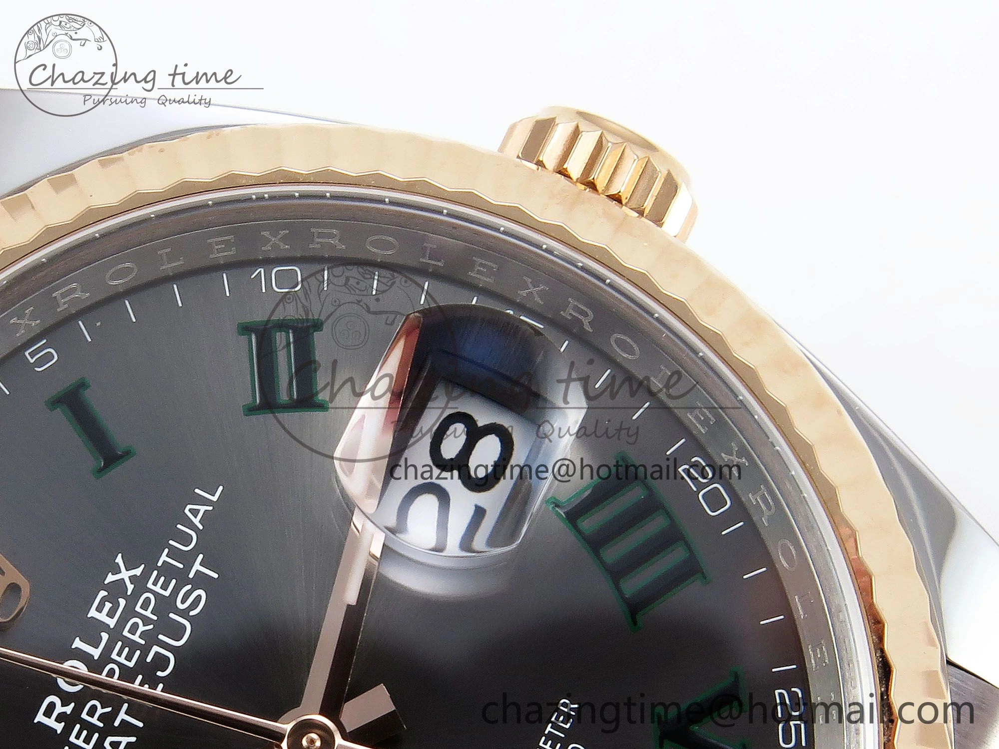 DateJust 36 126231 Clean 1:1 Best Edition 904L Steel Gray DIal Green Roman Marker on SS RG Jubilee Bracelet VR3235