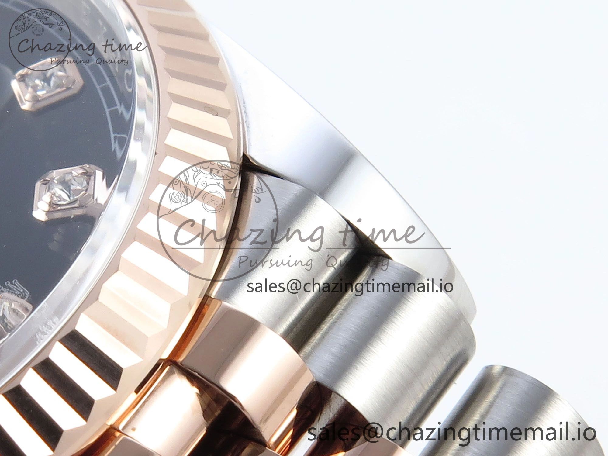 DateJust 36 126231 EWEF Best Edition Black Diamonds Dial on SS RG Jubilee Bracelet A3235