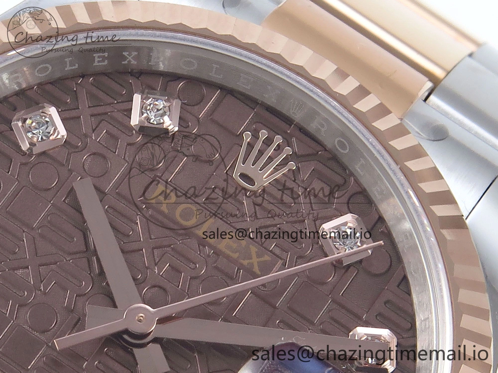 DateJust 36 126231 EWEF Best Edition Brown Pattern Diamonds Dial on SS RG Oyster Bracelet A3235