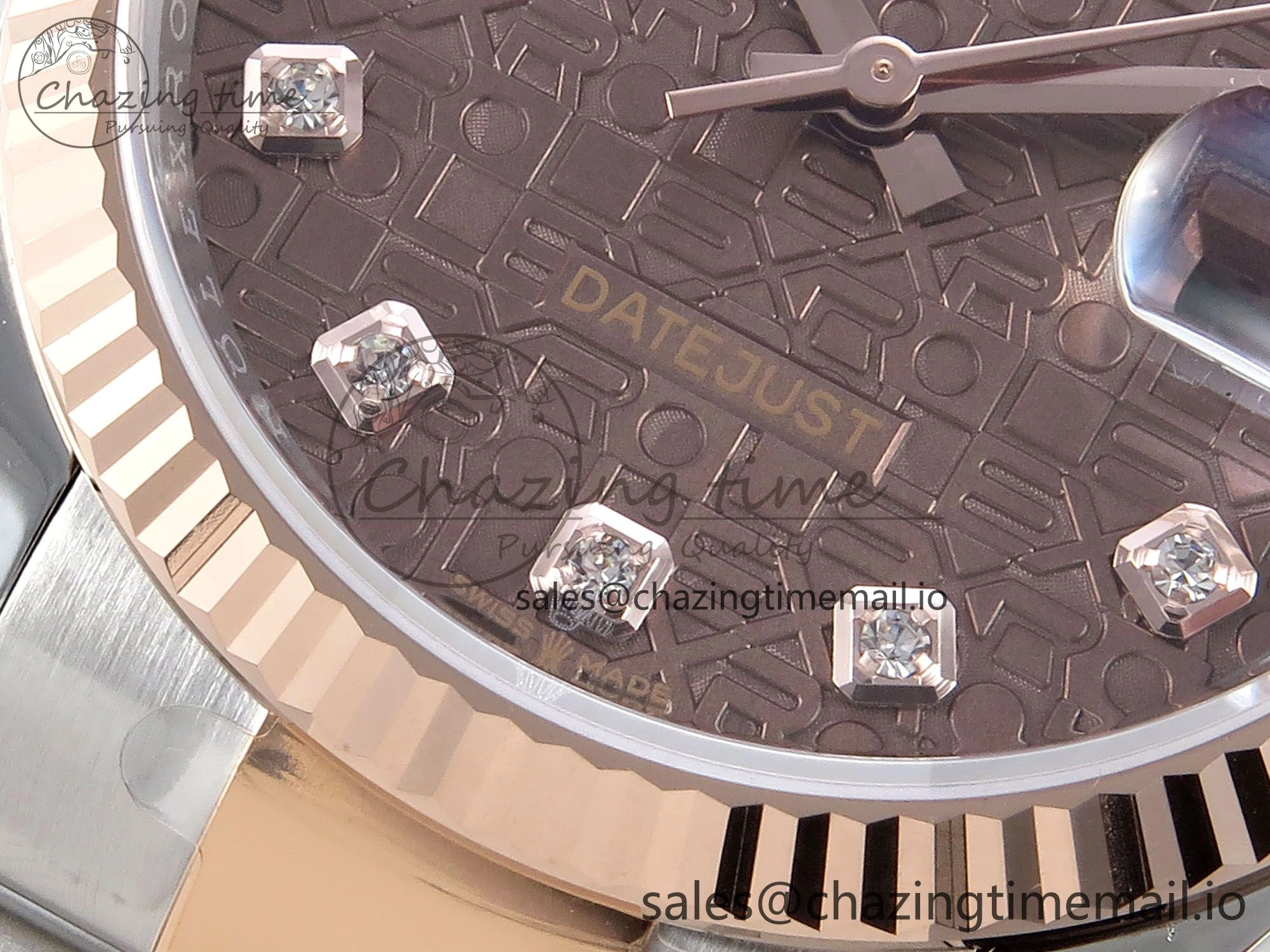 DateJust 36 126231 EWEF Best Edition Brown Pattern Diamonds Dial on SS RG Oyster Bracelet A3235