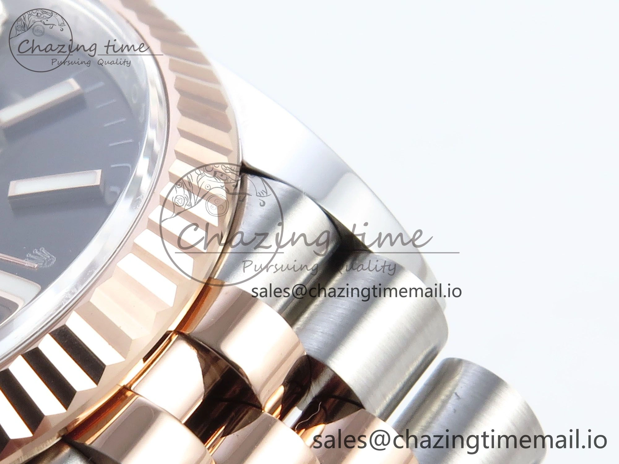 DateJust 36 126231 EWEF Best Edition Gray Dial Stick Marker on SS RG Jubilee Bracelet A3235