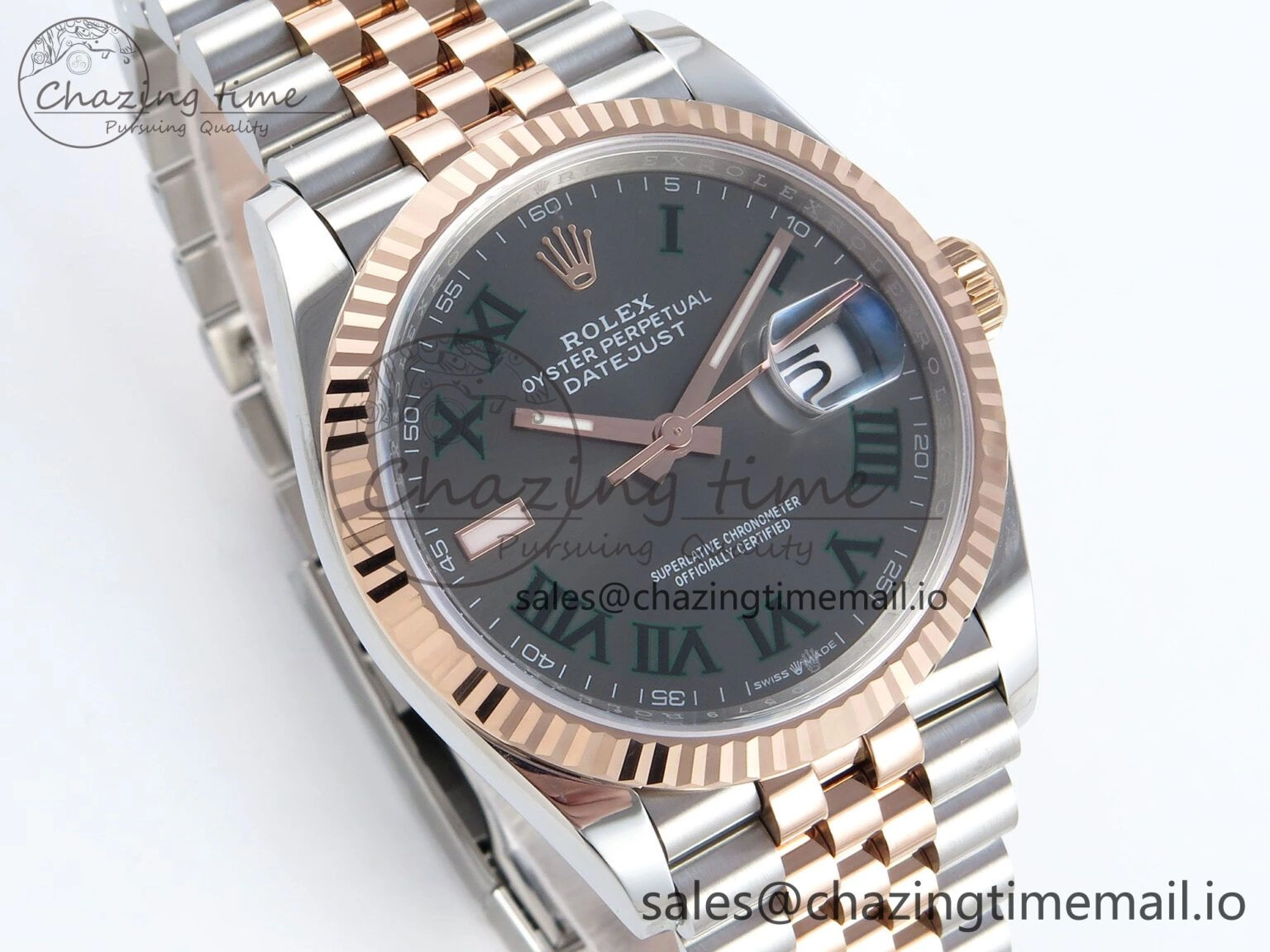 DateJust 36 126231 EWEF Best Edition Gray Roman Dial on SS RG Jubilee Bracelet A3235
