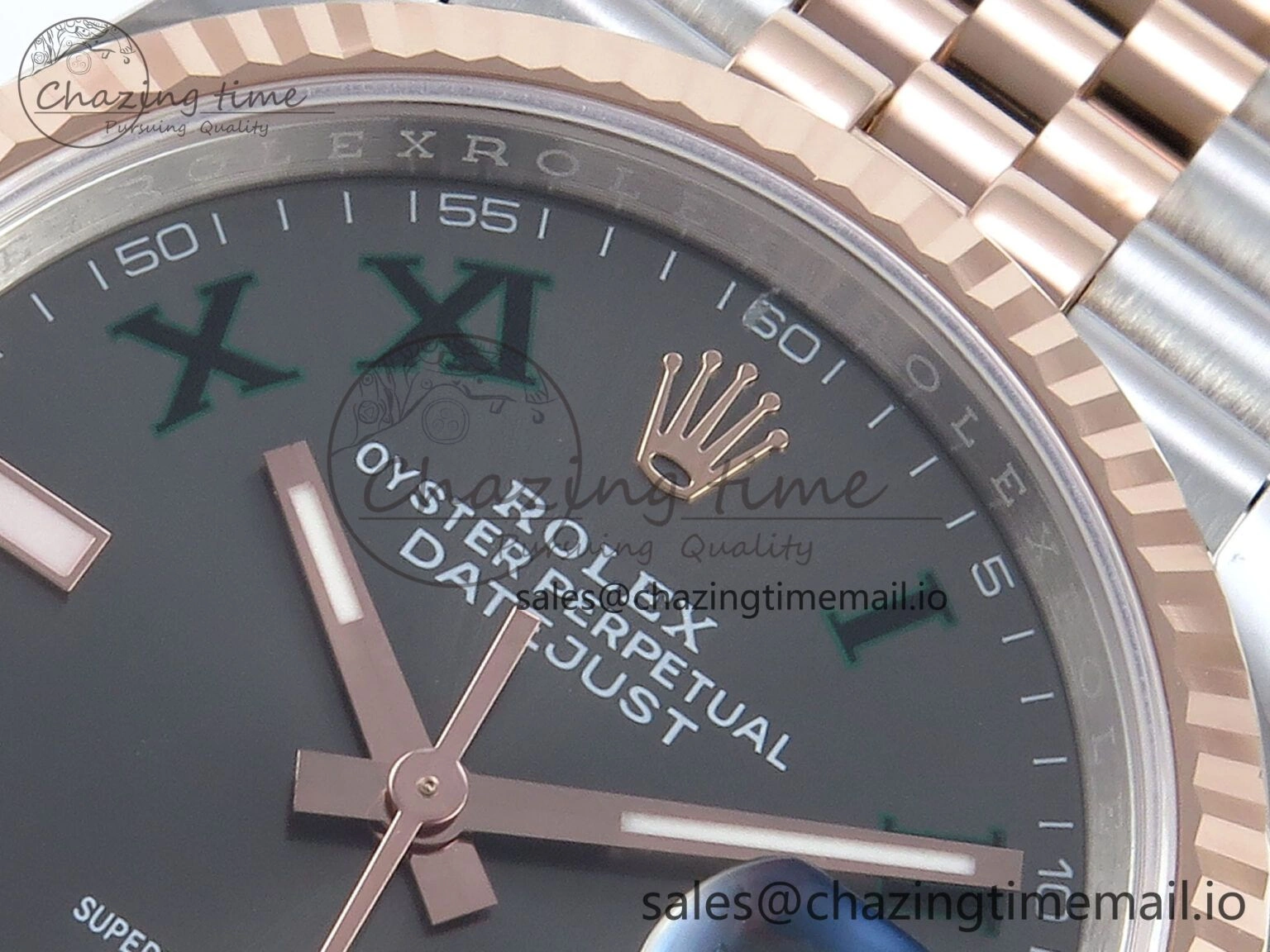 DateJust 36 126231 EWEF Best Edition Gray Roman Dial on SS RG Jubilee Bracelet A3235