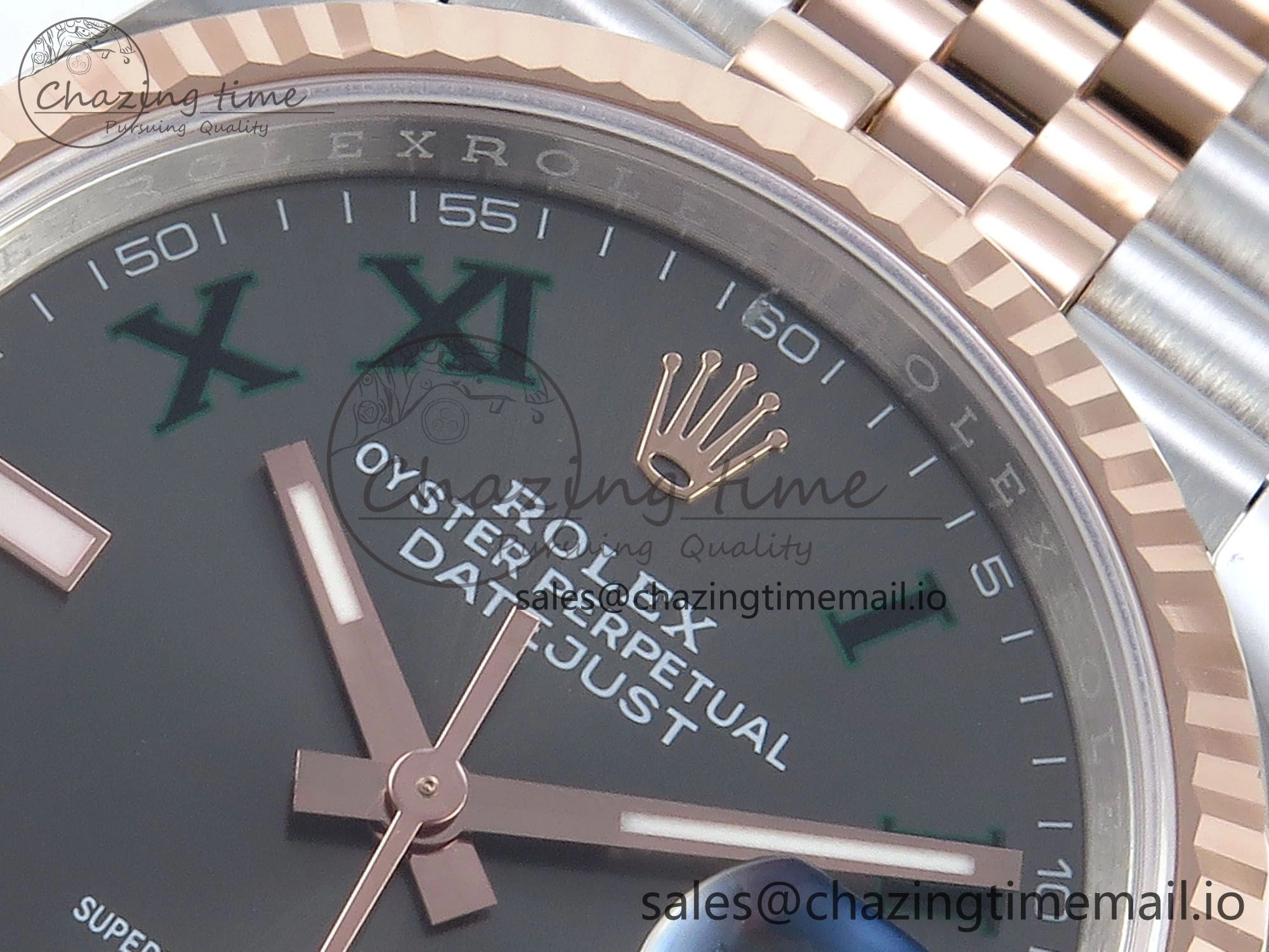 DateJust 36 126231 EWEF Best Edition Gray Roman Dial on SS RG Jubilee Bracelet A3235