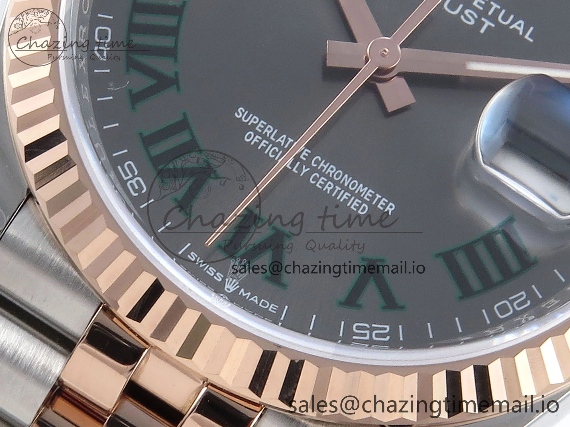 DateJust 36 126231 EWEF Best Edition Gray Roman Dial on SS RG Jubilee Bracelet A3235