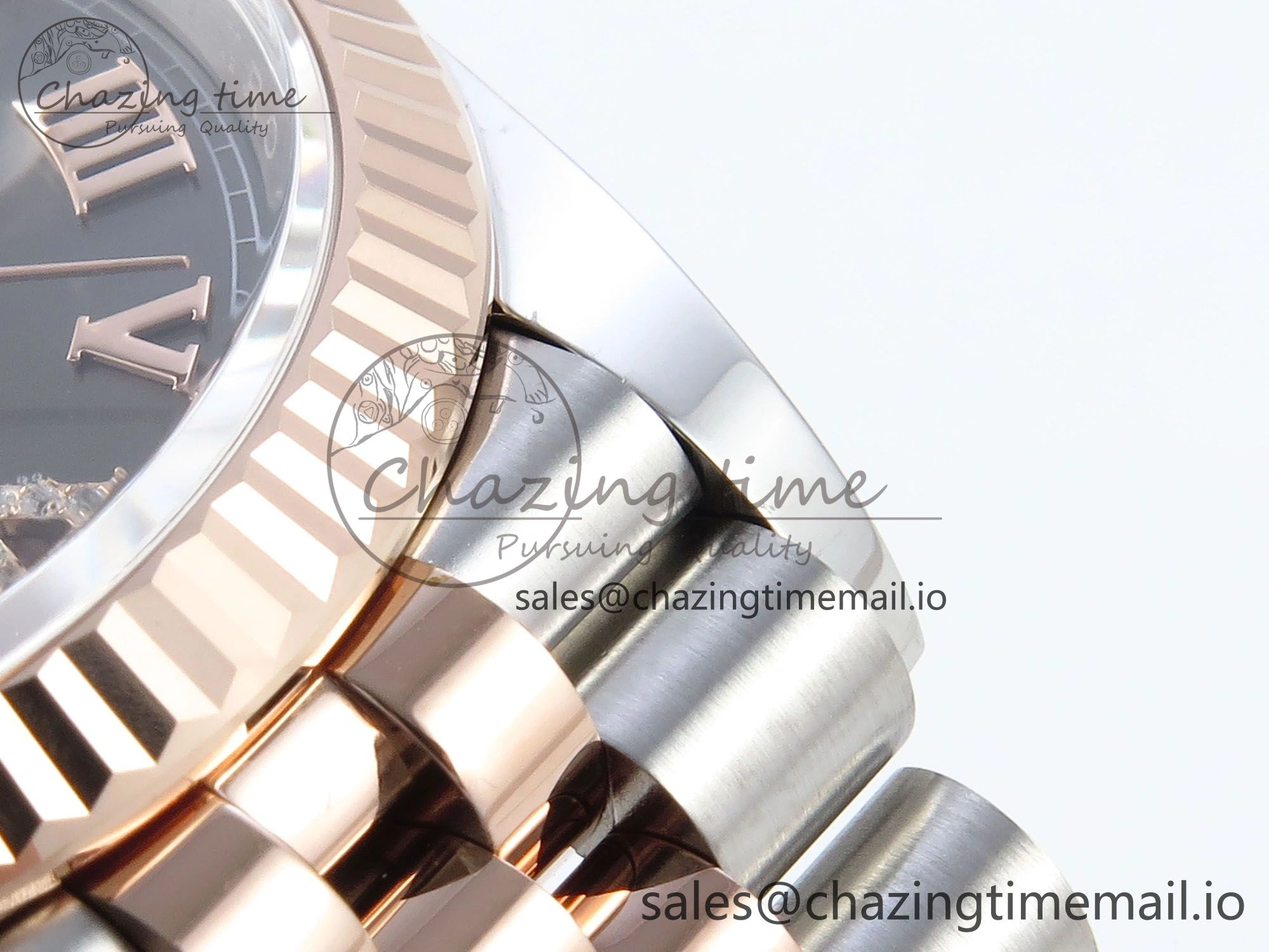 DateJust 36 126231 EWEF Best Edition Gray Roman Diamonds Dial on SS RG Jubilee Bracelet A3235