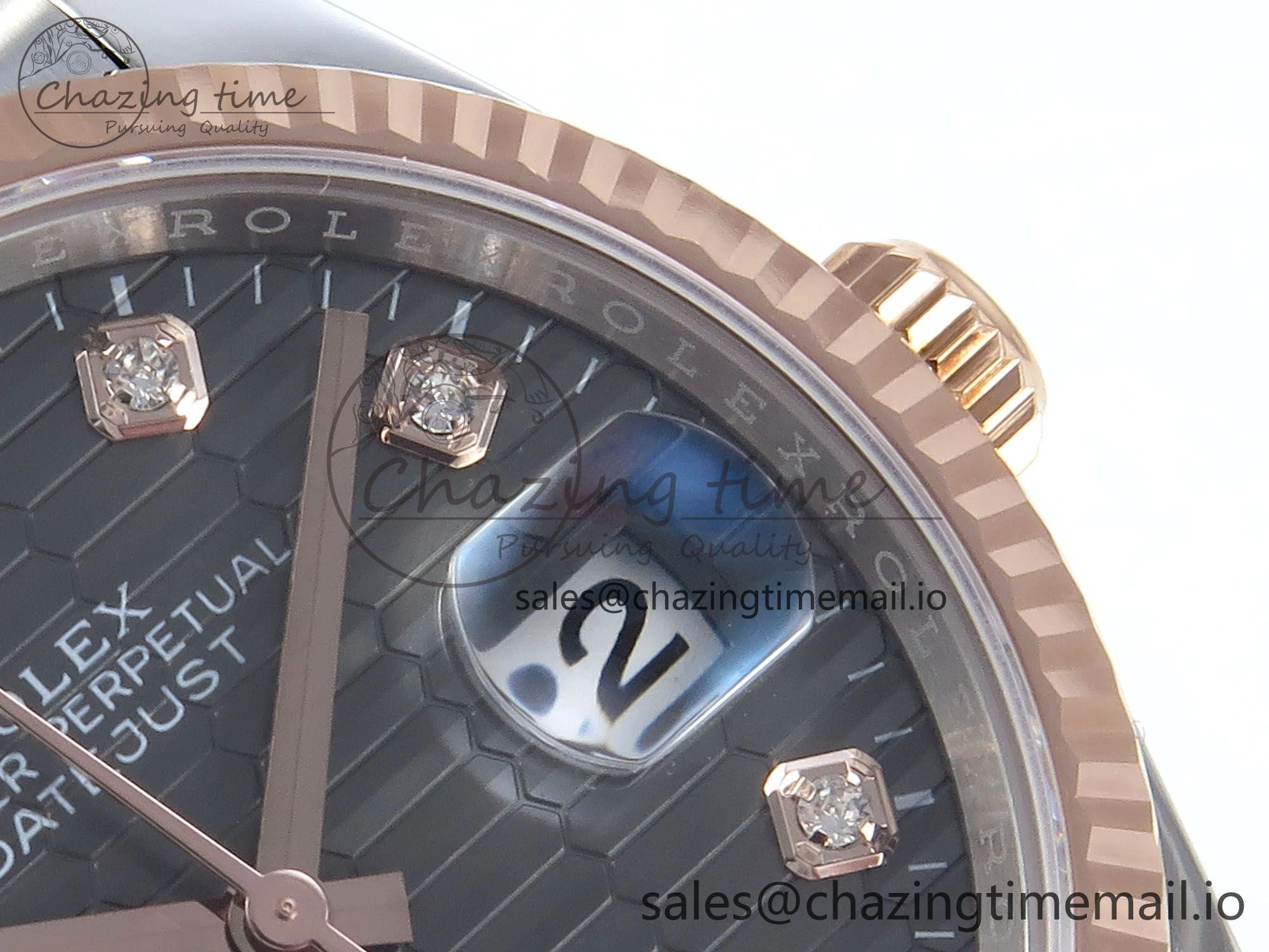 DateJust 36 126231 EWEF Best Edition Gray Textured Diamonds Dial on SS RG Jubilee Bracelet A3235