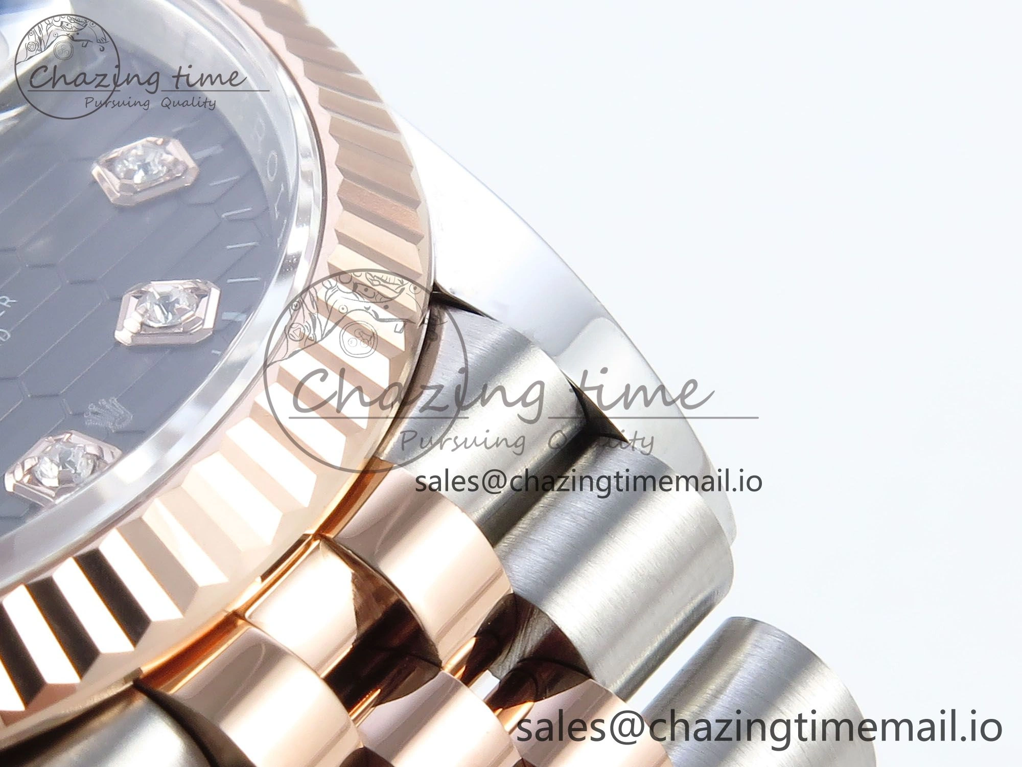 DateJust 36 126231 EWEF Best Edition Gray Textured Diamonds Dial on SS RG Jubilee Bracelet A3235