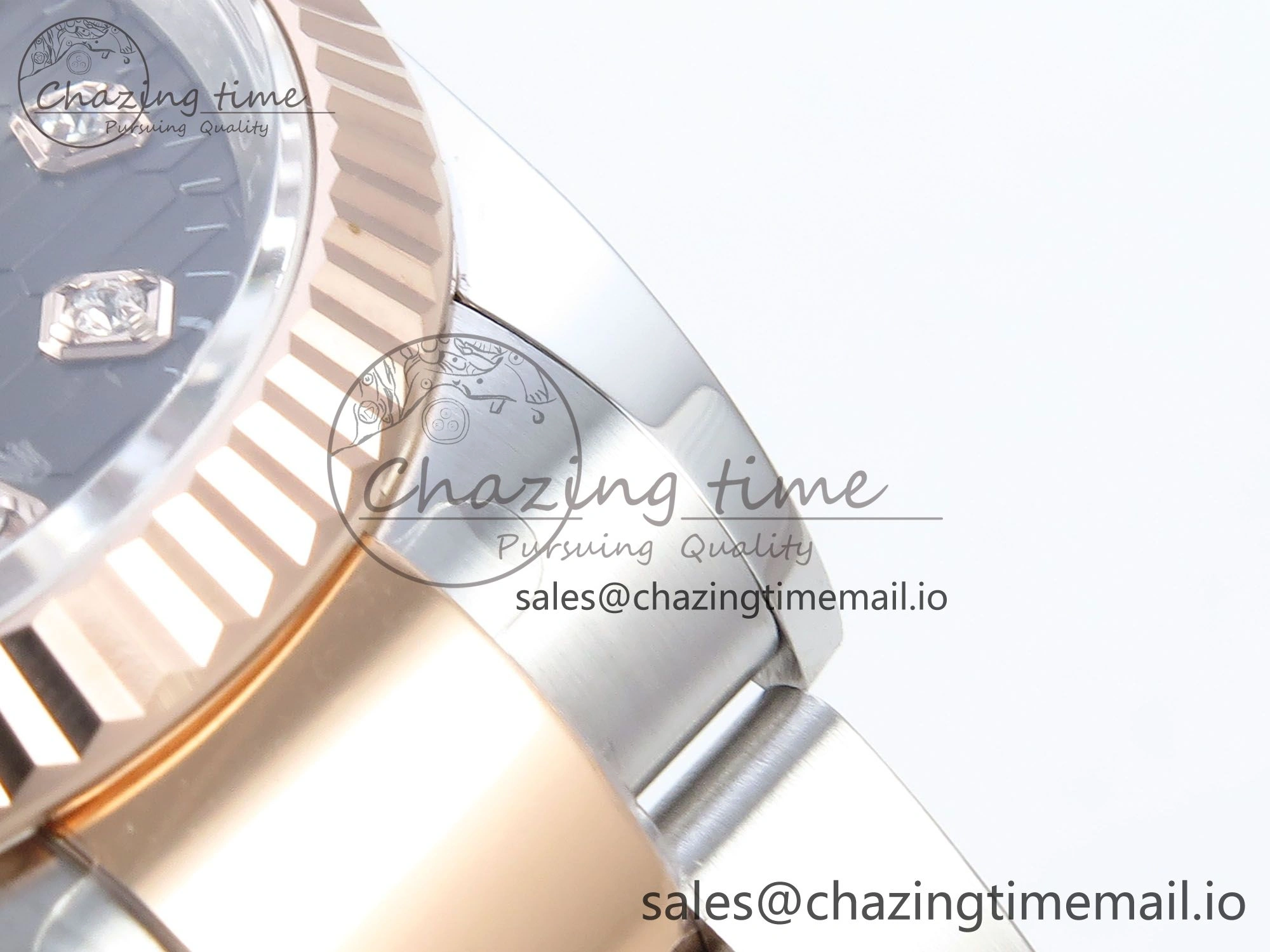 DateJust 36 126231 EWEF Best Edition Gray Textured Diamonds Dial on SS RG Oyster Bracelet A3235