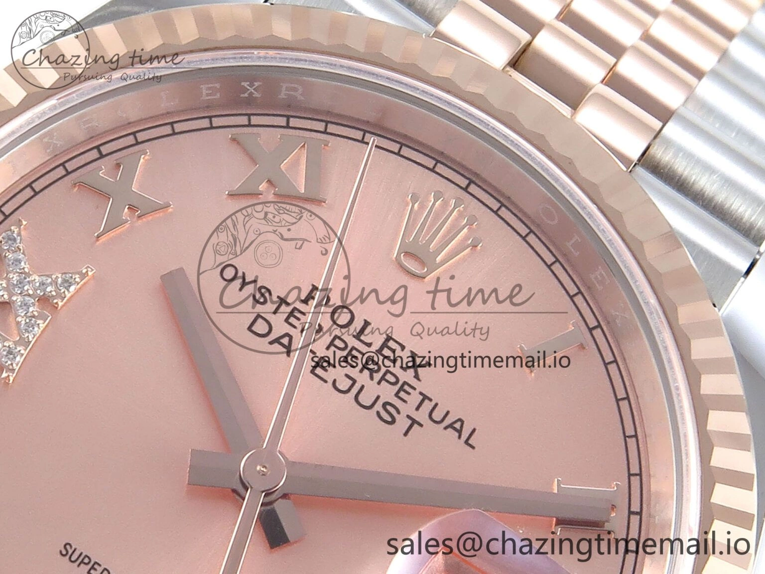 DateJust 36 126231 EWEF Best Edition RG Roman Diamonds Dial on SS RG Jubilee Bracelet A3235