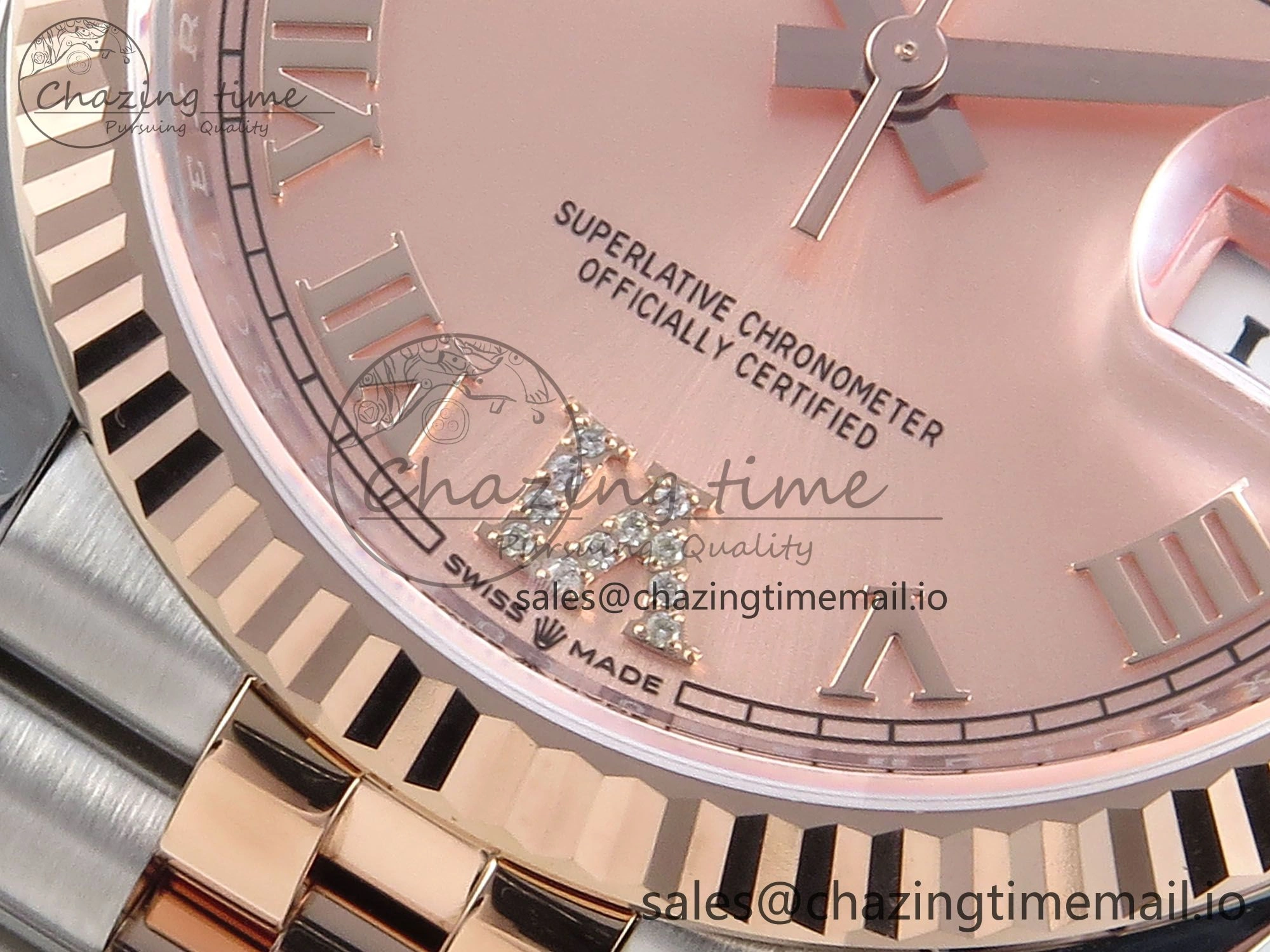 DateJust 36 126231 EWEF Best Edition RG Roman Diamonds Dial on SS RG Jubilee Bracelet A3235