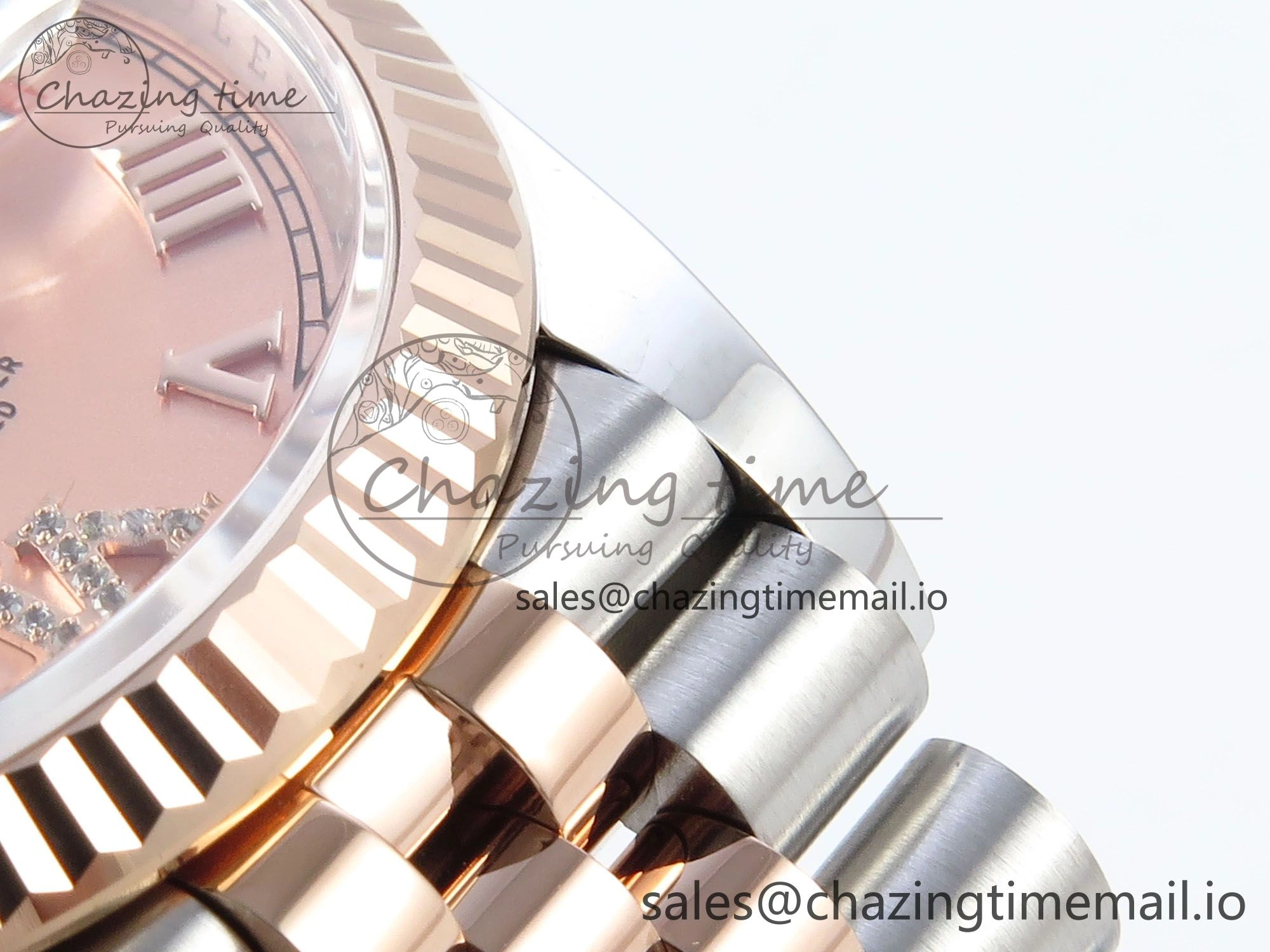 DateJust 36 126231 EWEF Best Edition RG Roman Diamonds Dial on SS RG Jubilee Bracelet A3235