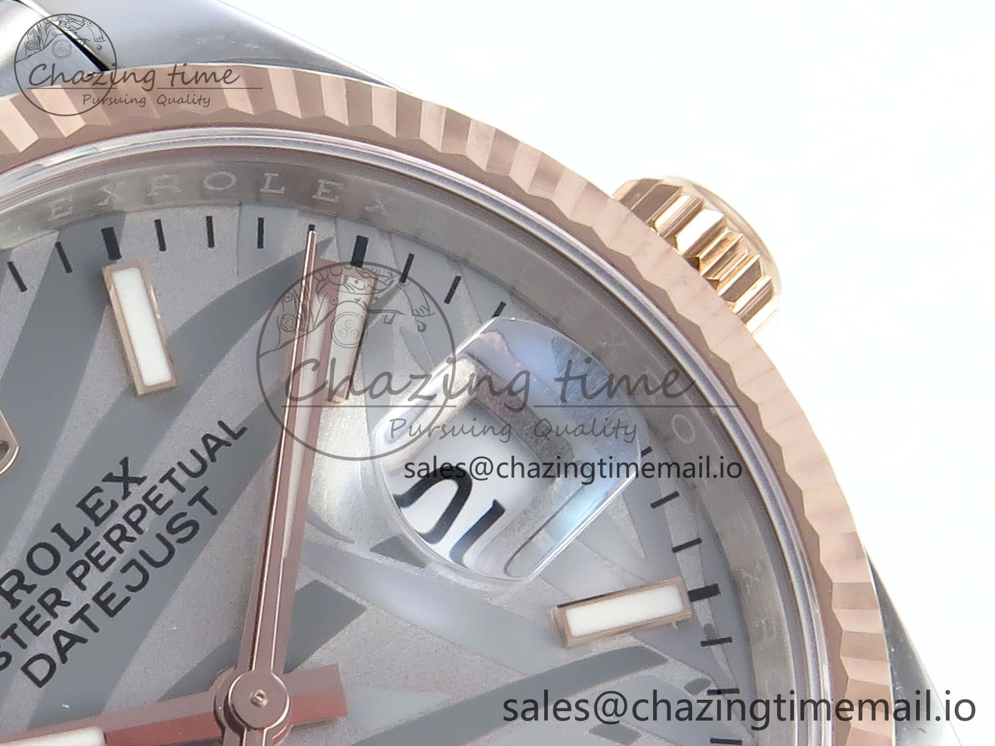 DateJust 36 126231 EWEF Best Edition Silver Leaf Dial Stick Marker on SS RG Jubilee Bracelet A3235