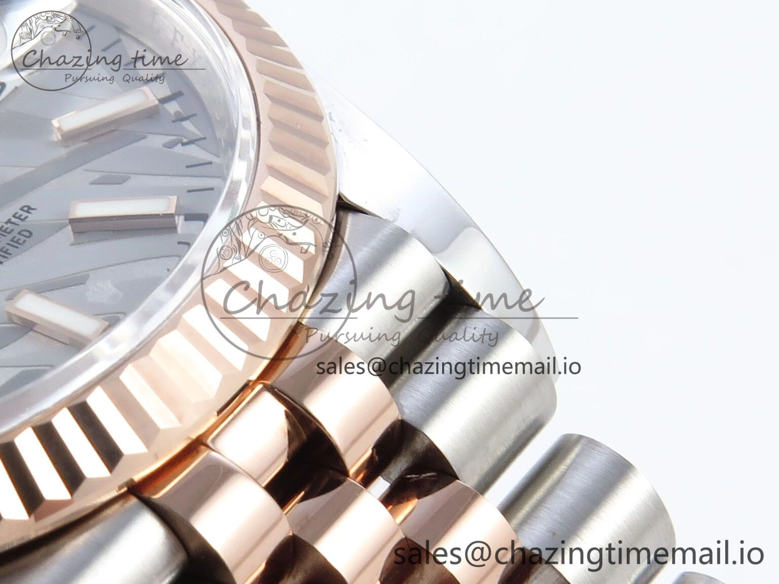 DateJust 36 126231 EWEF Best Edition Silver Leaf Dial Stick Marker on SS RG Jubilee Bracelet A3235