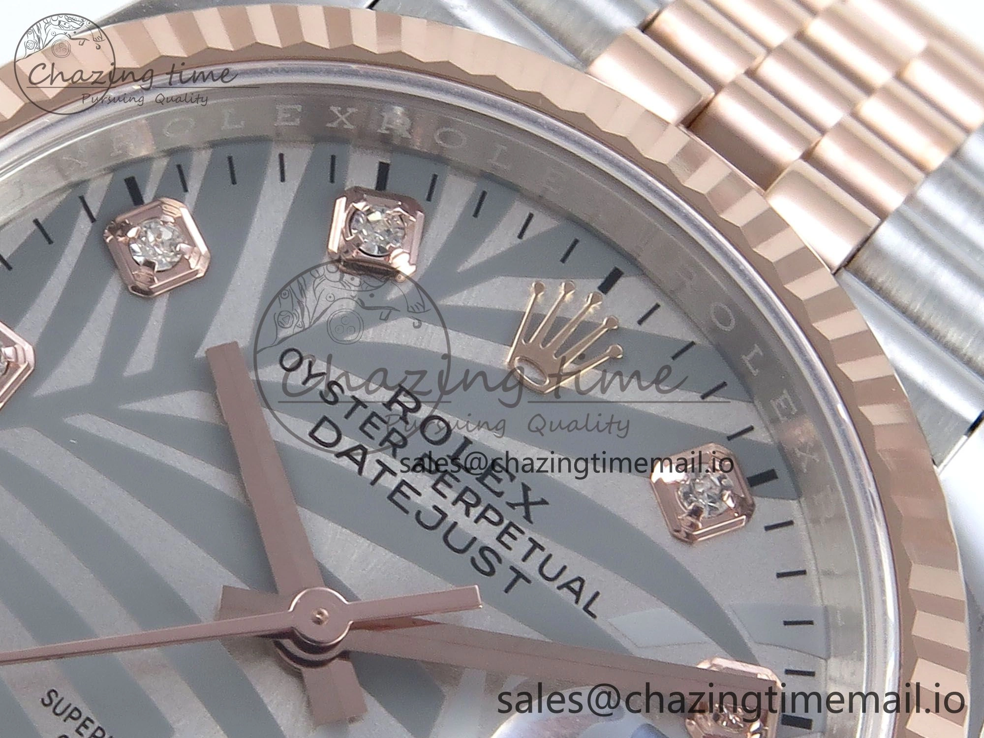 DateJust 36 126231 EWEF Best Edition Silver Leaf Diamonds Dial on SS RG Jubilee Bracelet A3235