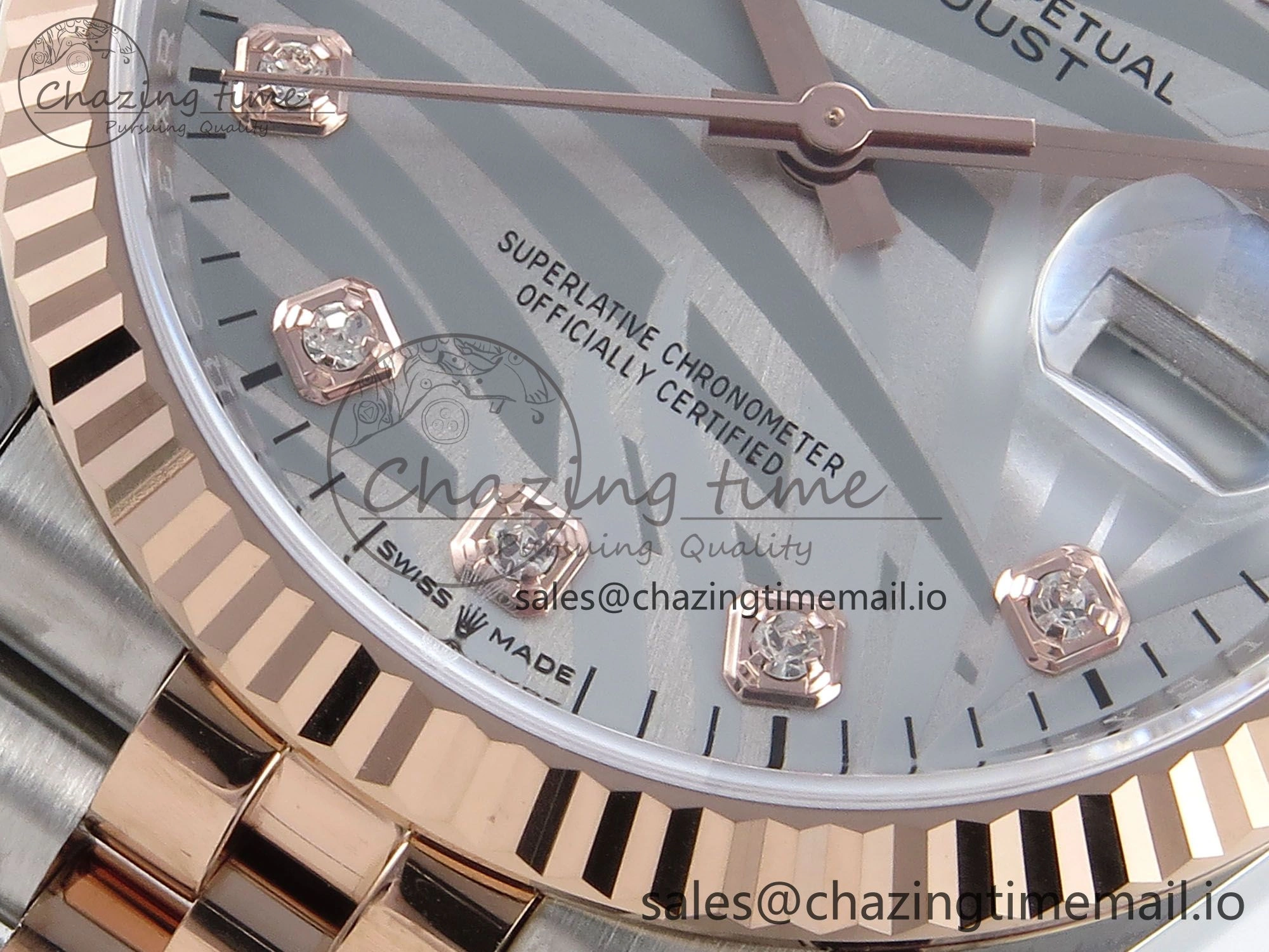 DateJust 36 126231 EWEF Best Edition Silver Leaf Diamonds Dial on SS RG Jubilee Bracelet A3235